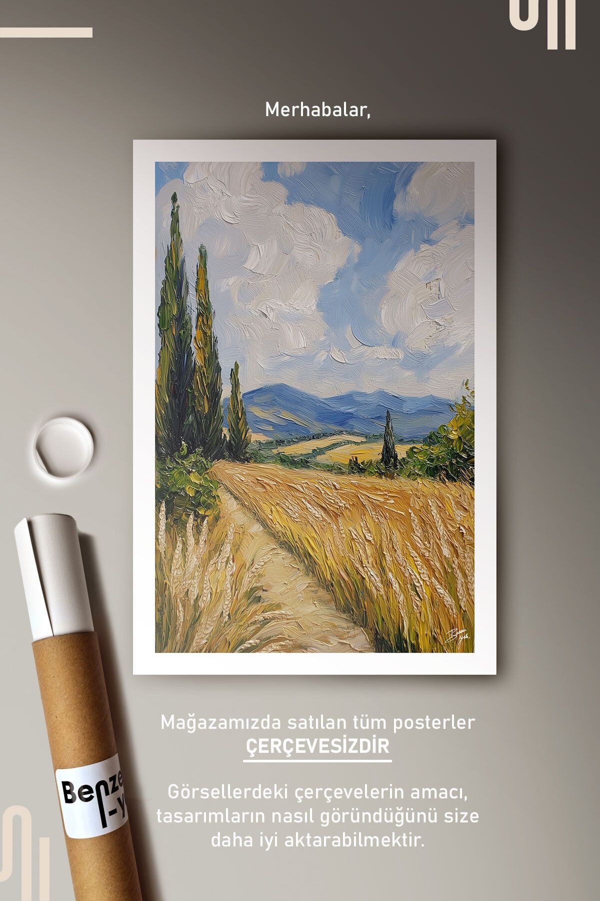 Golden Fields Art Poster - Çerçevesiz