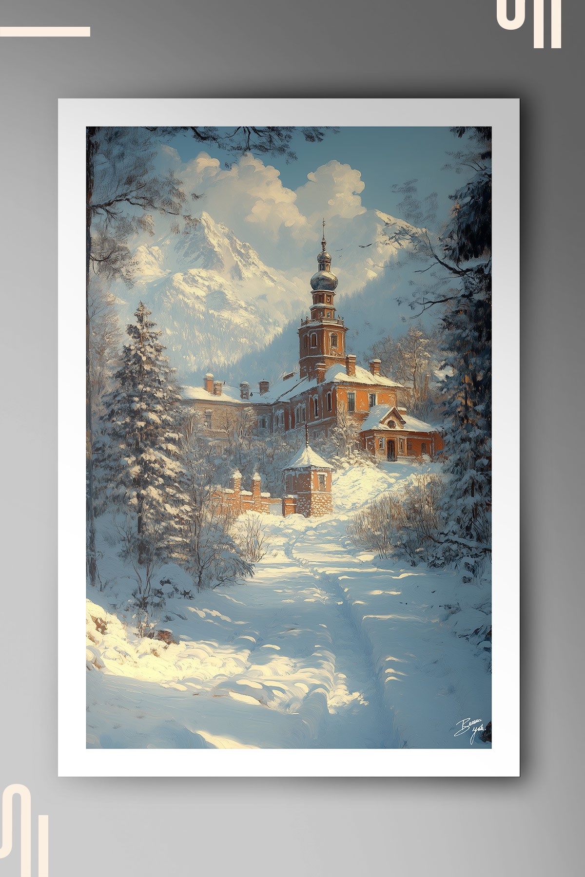 Mountain Monastery Art Poster - Çerçevesiz