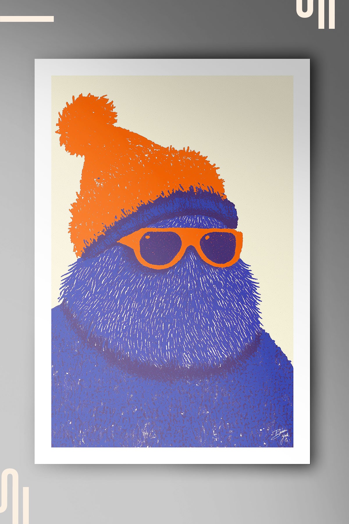 Fuzzy Vibes Art Poster - Çerçevesiz