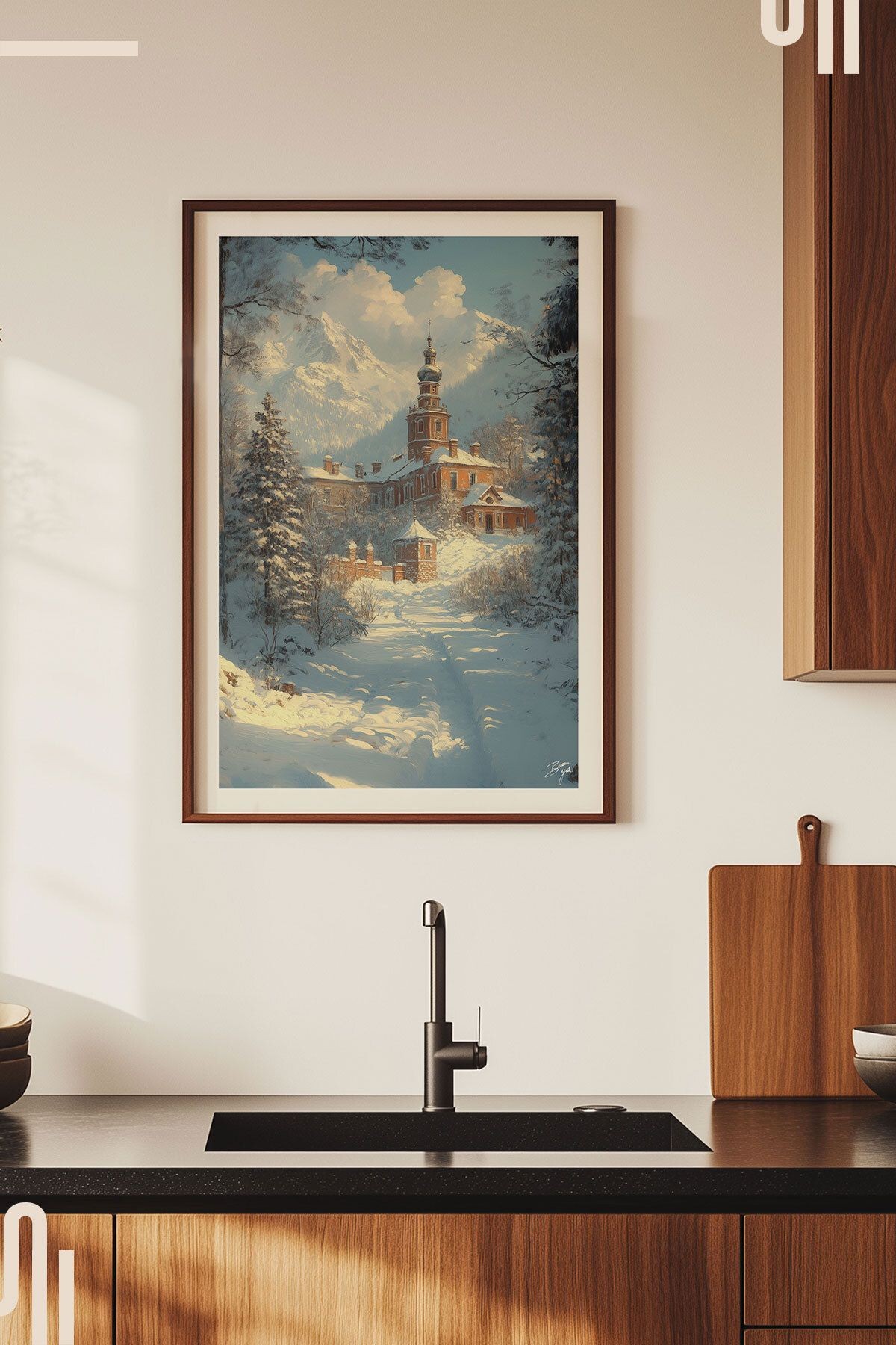 Mountain Monastery Art Poster - Çerçevesiz