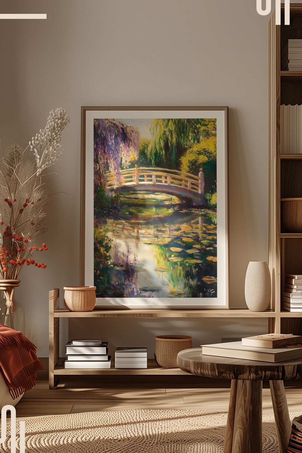 Monet's Bridge Art Poster - Çerçevesiz