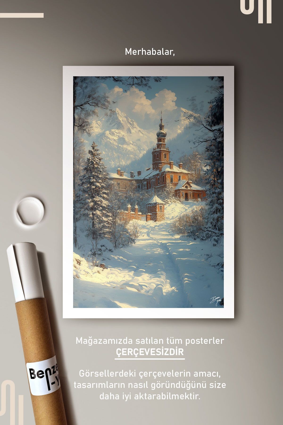 Mountain Monastery Art Poster - Çerçevesiz