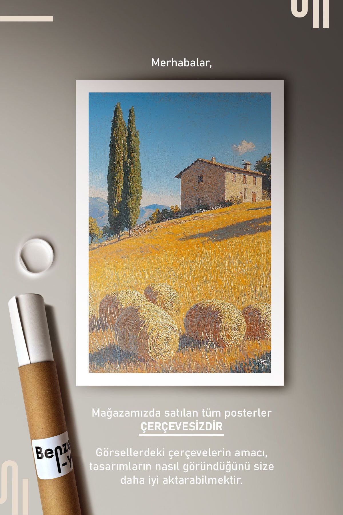 Golden Rolls Art Poster - Çerçevesiz