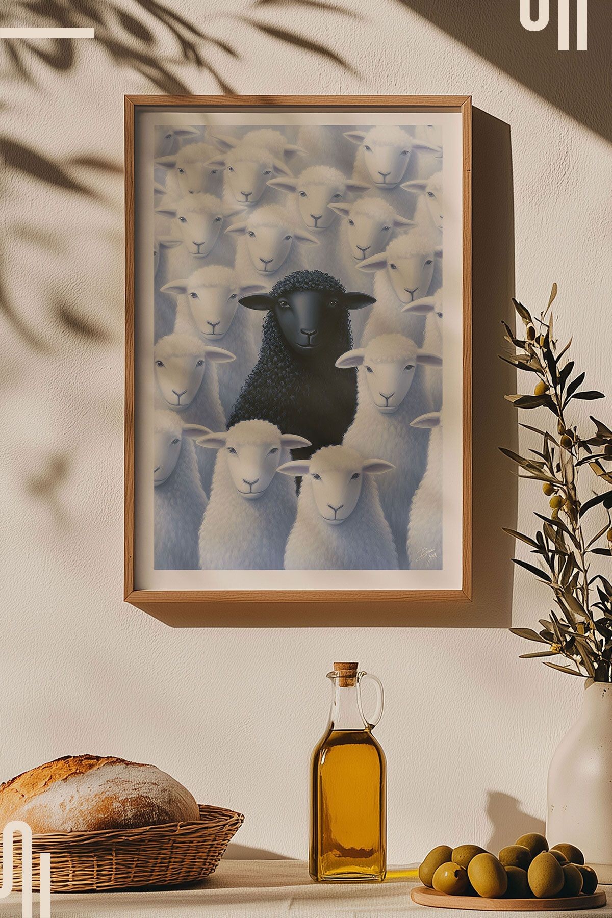 Black Sheep Art Poster - Çerçevesiz