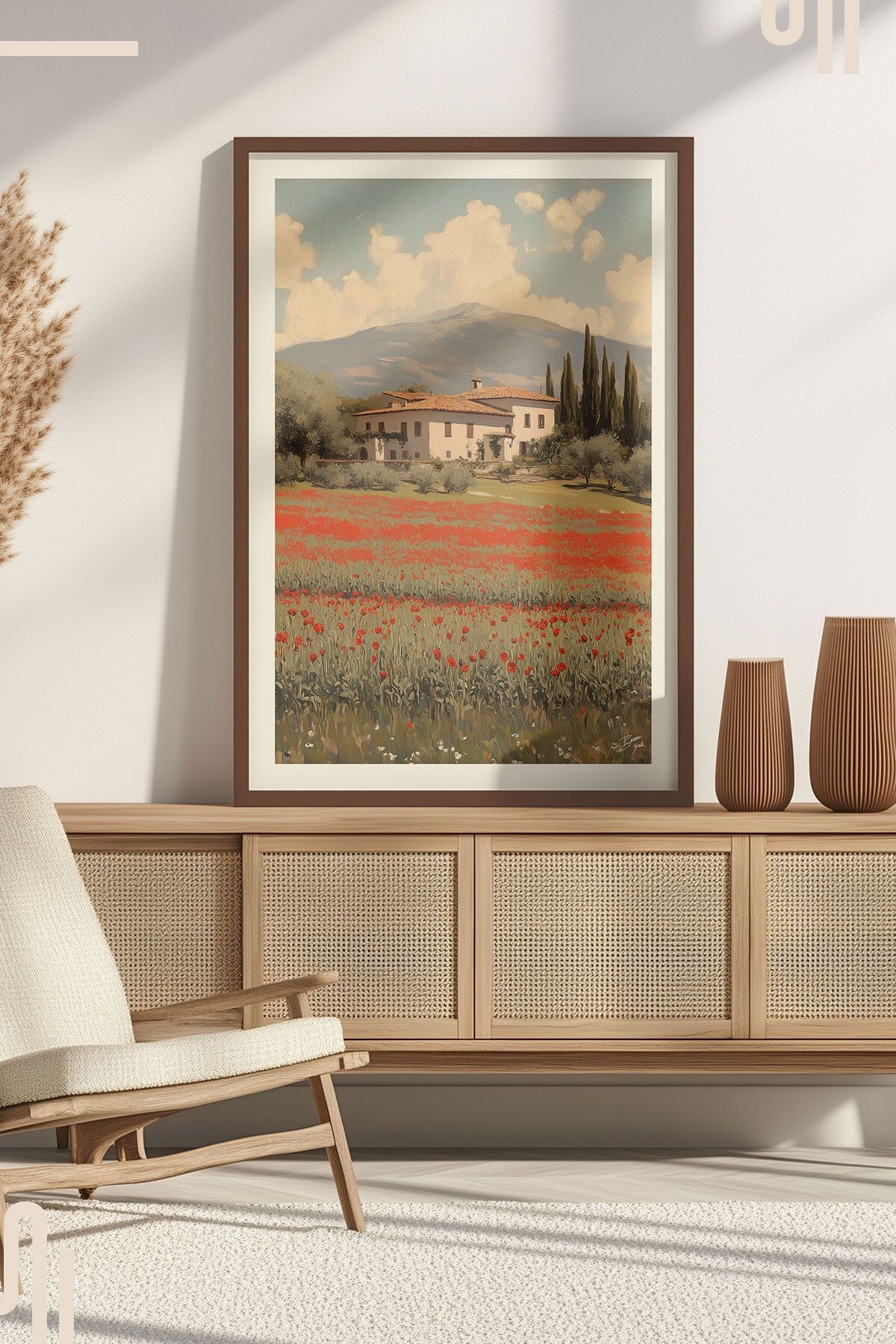 Tuscan Landscape Art Poster - Çerçevesiz