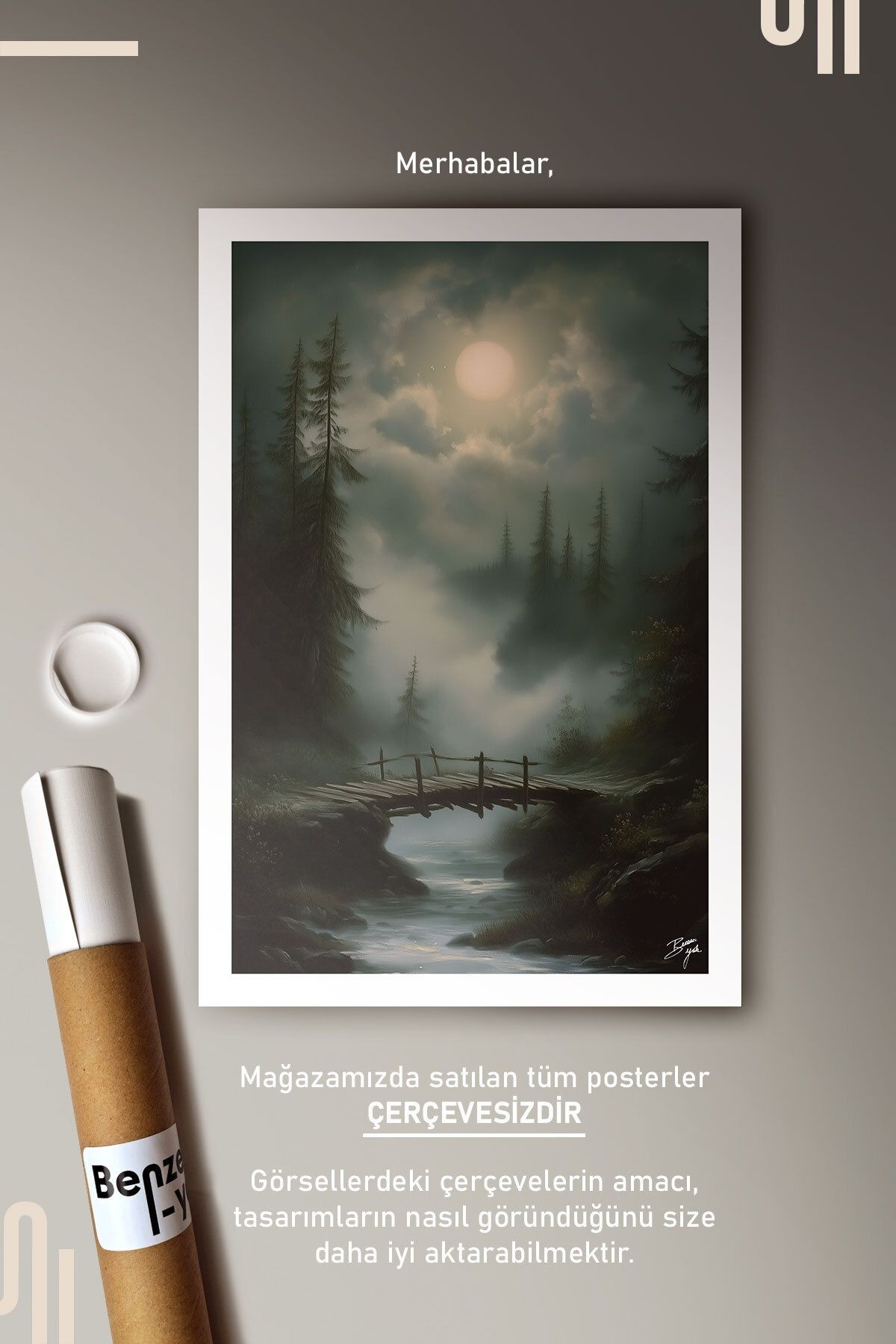 Mysterious Night Art Poster - Çerçevesiz