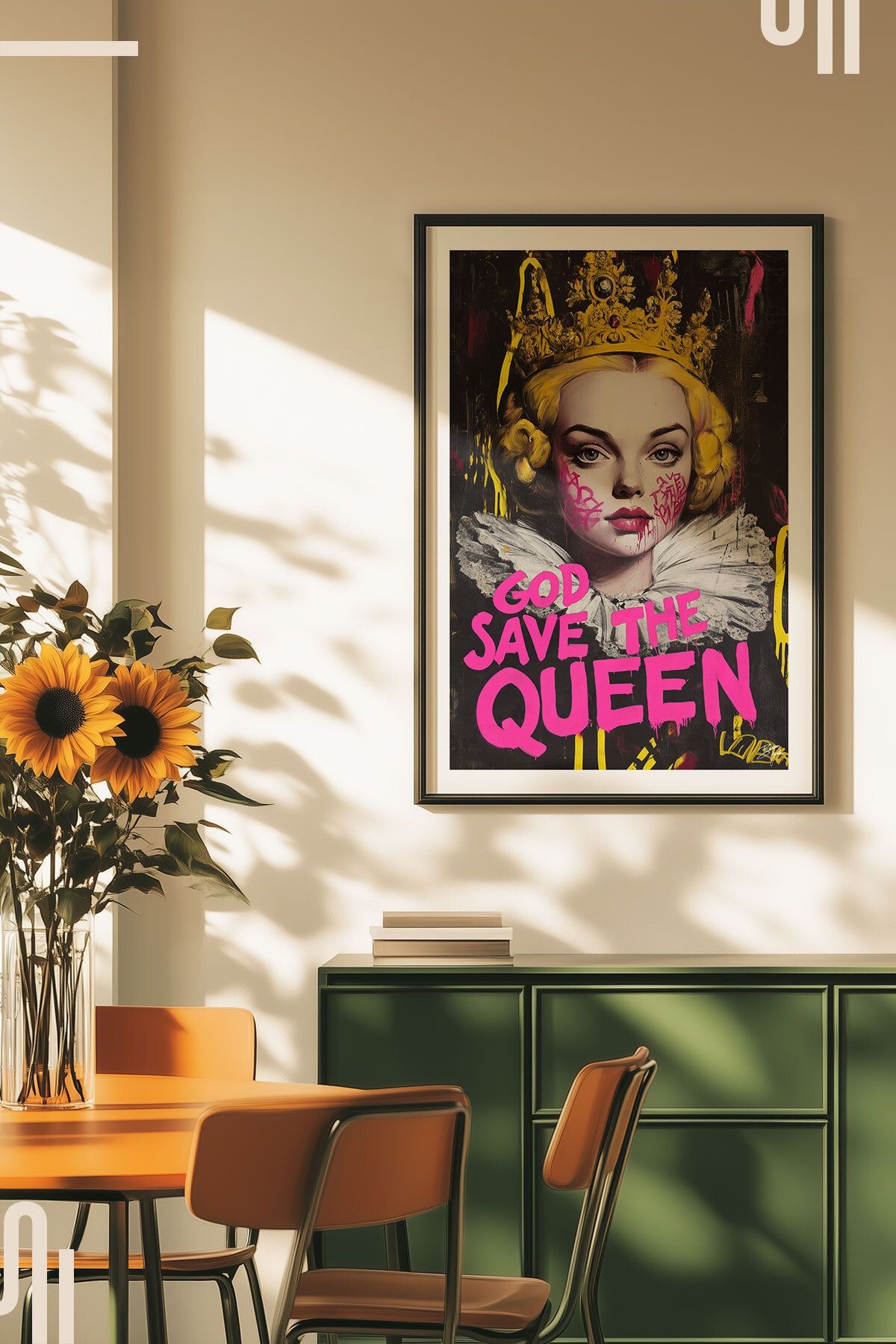 God Save The Queen Art Poster - Çerçevesiz