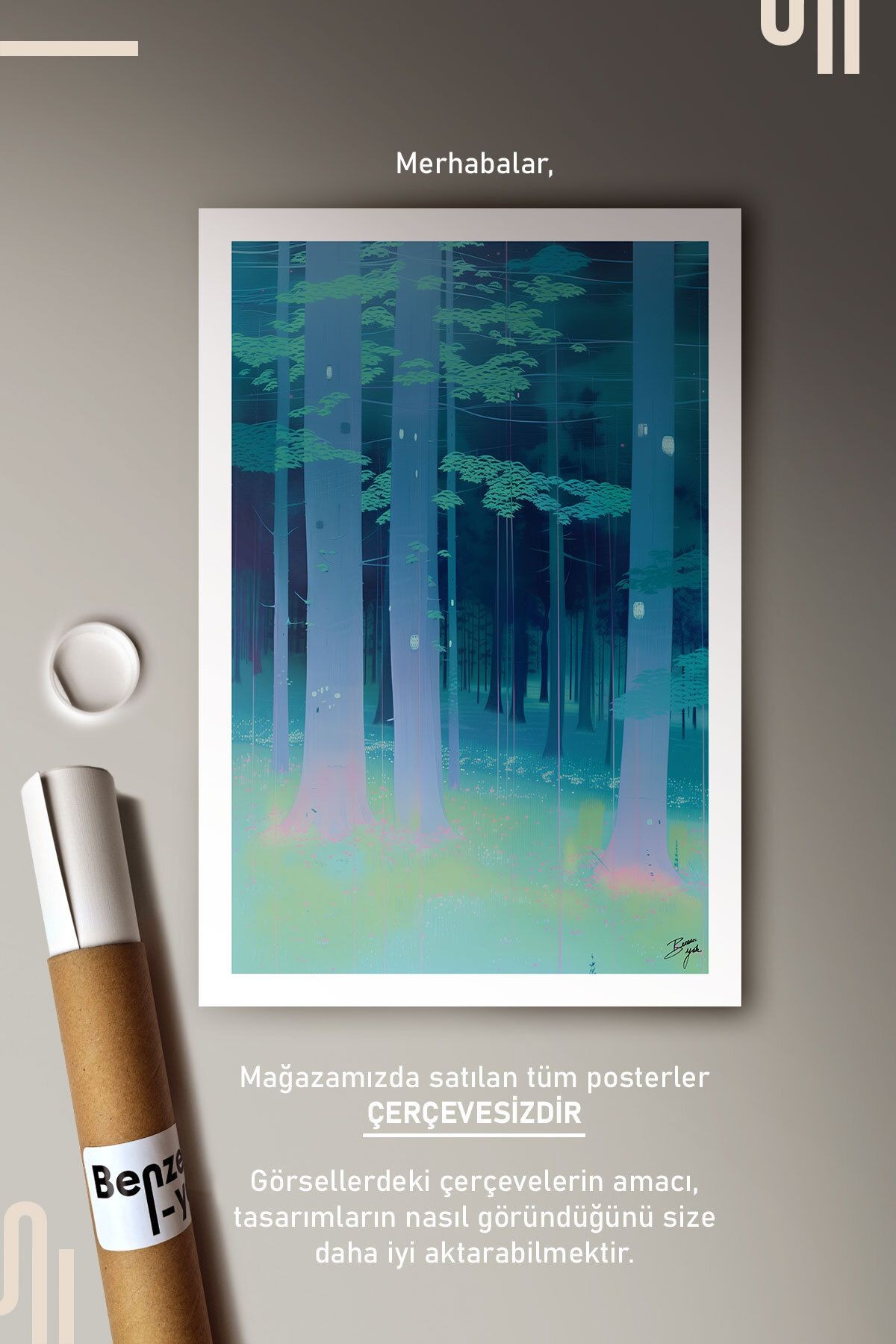 Ethereal Woods Art Poster - Çerçevesiz