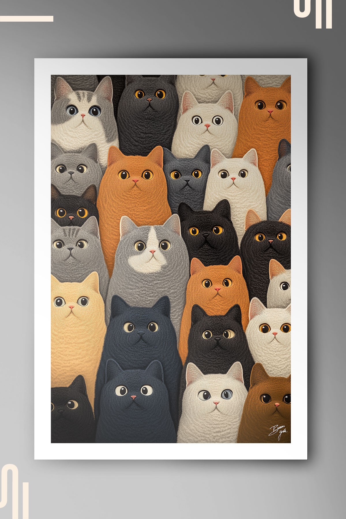 Cats Art Poster - Çerçevesiz