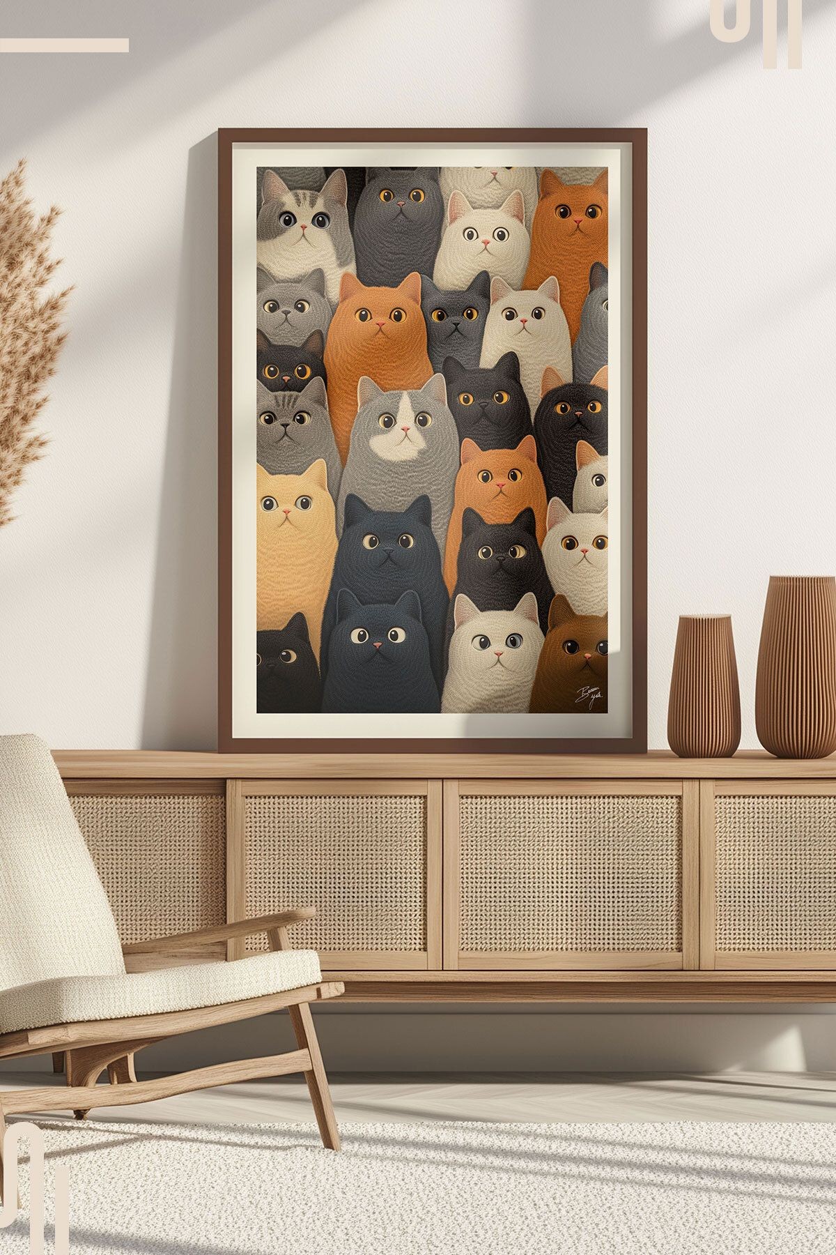 Cats Art Poster - Çerçevesiz