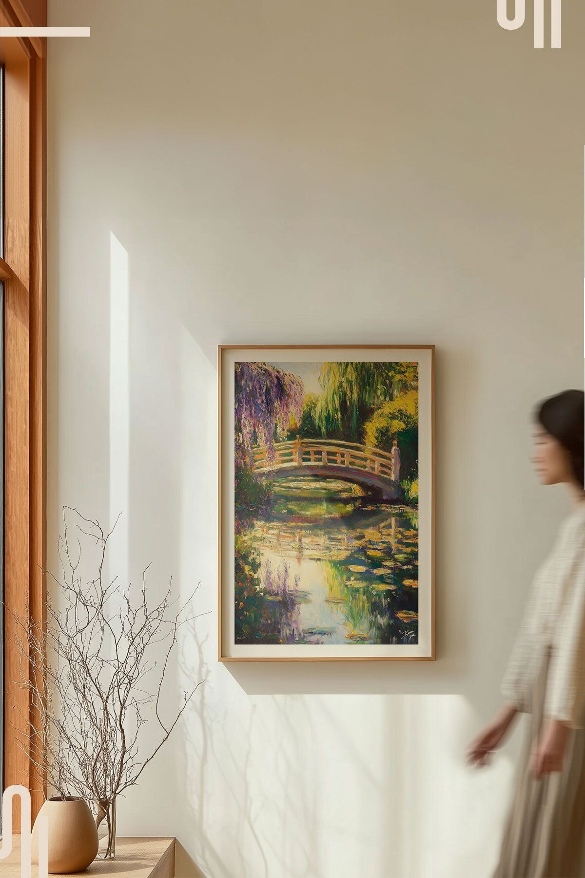 Monet's Bridge Art Poster - Çerçevesiz