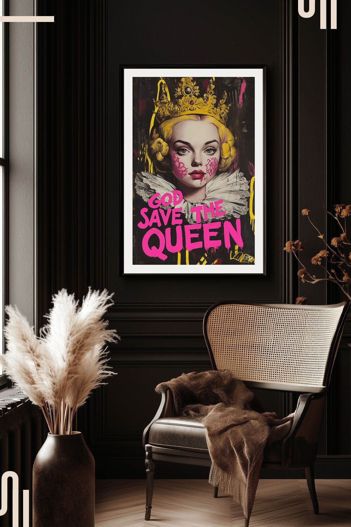 God Save The Queen Art Poster - Çerçevesiz