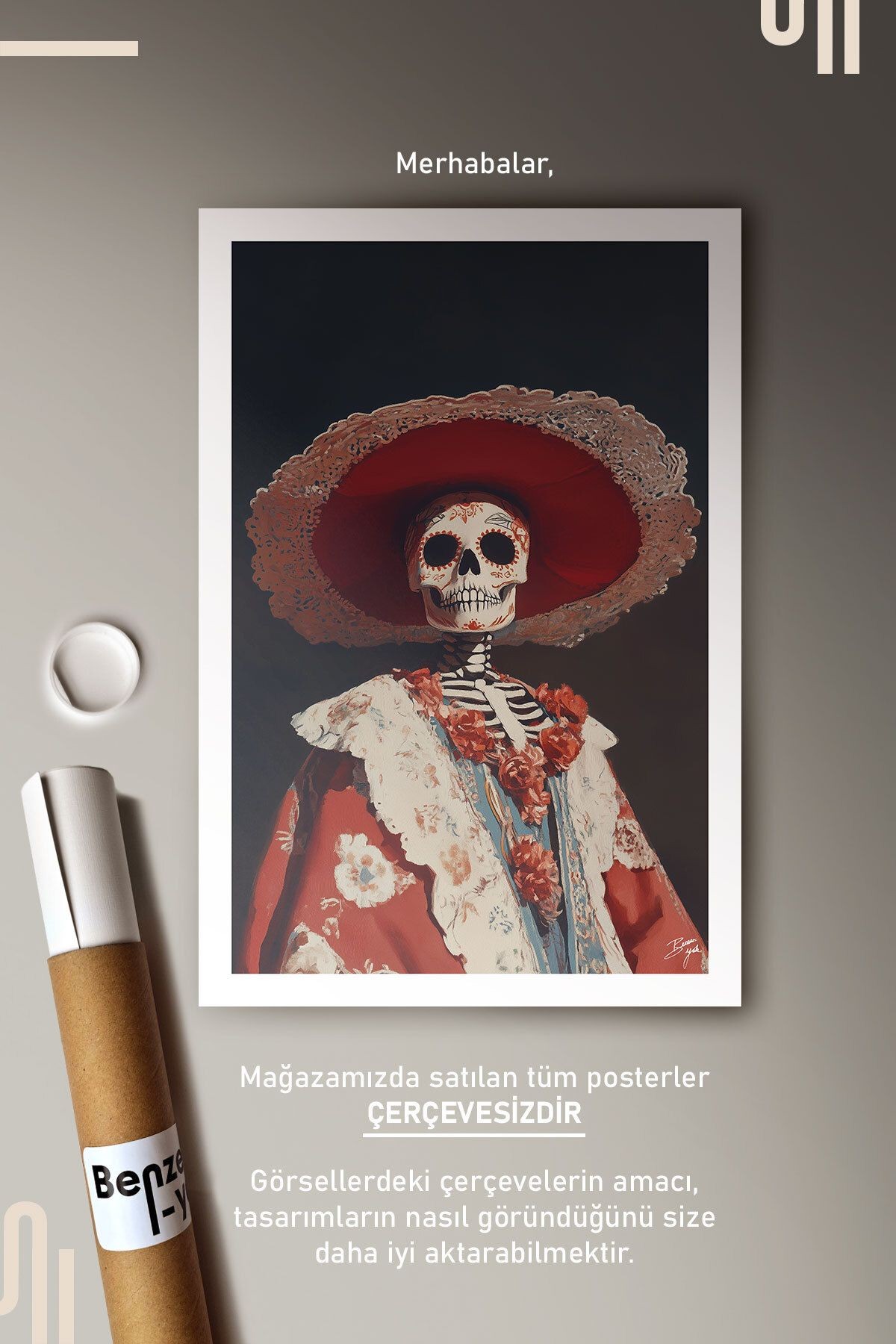 Muerte Art Poster - Çerçevesiz