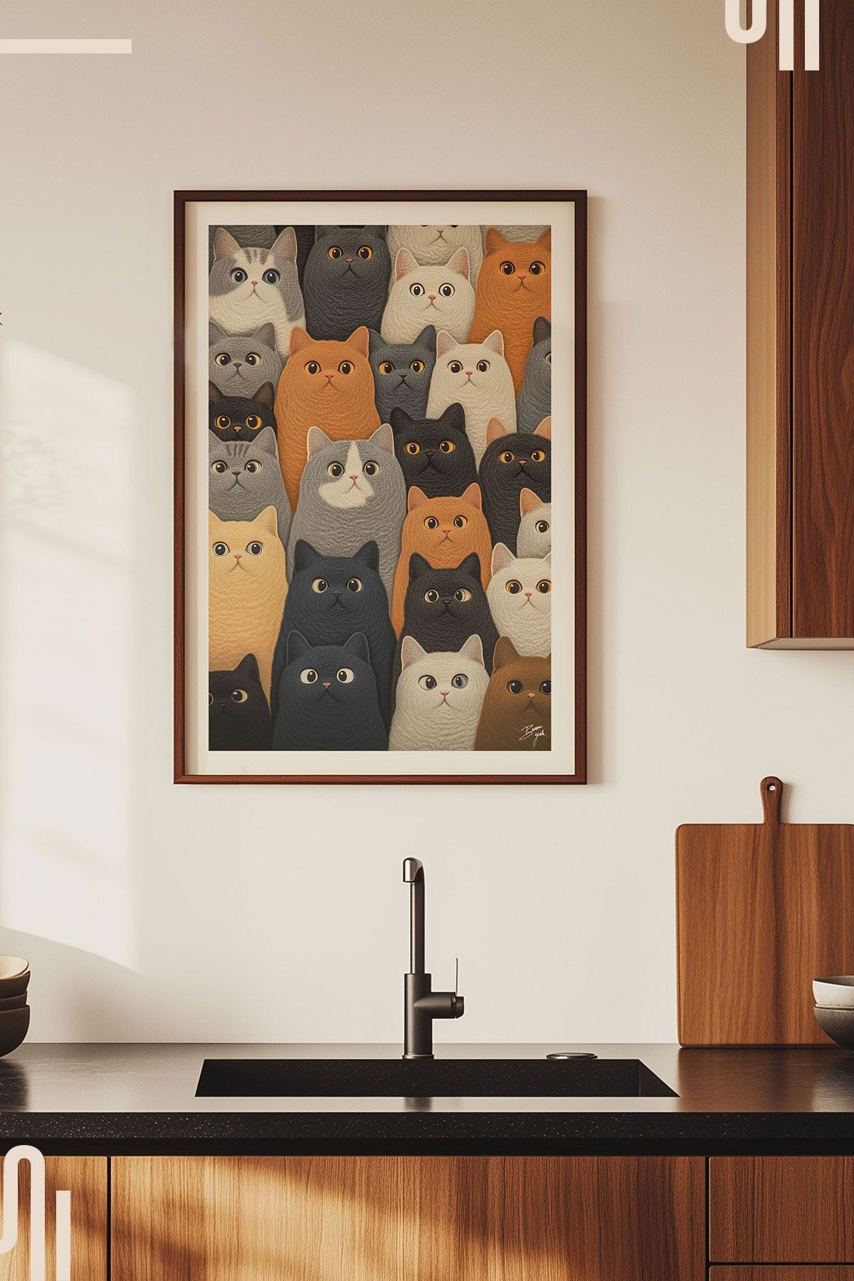 Cats Art Poster - Çerçevesiz