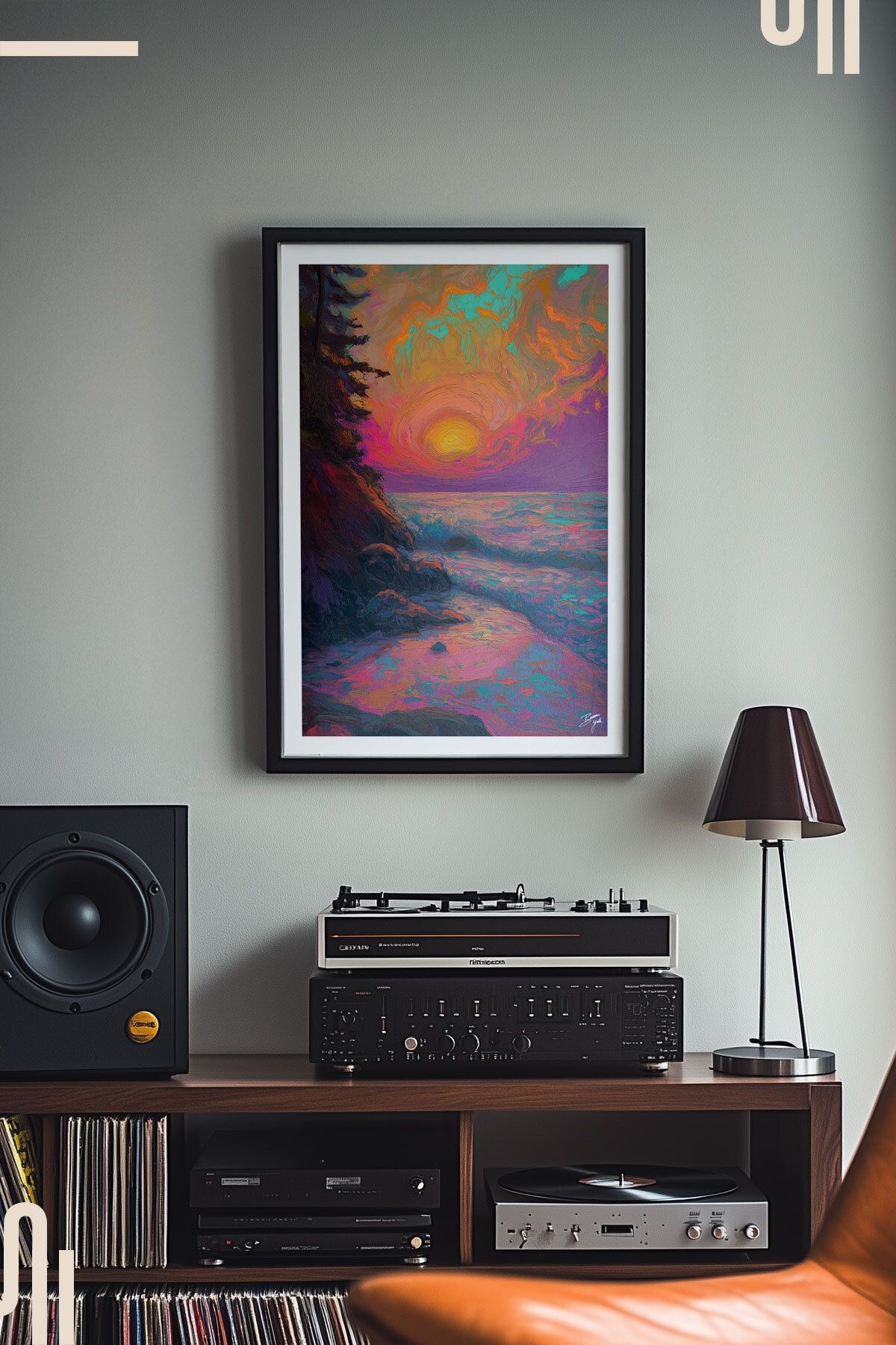 Dayglo Sunset Art Poster - Çerçevesiz