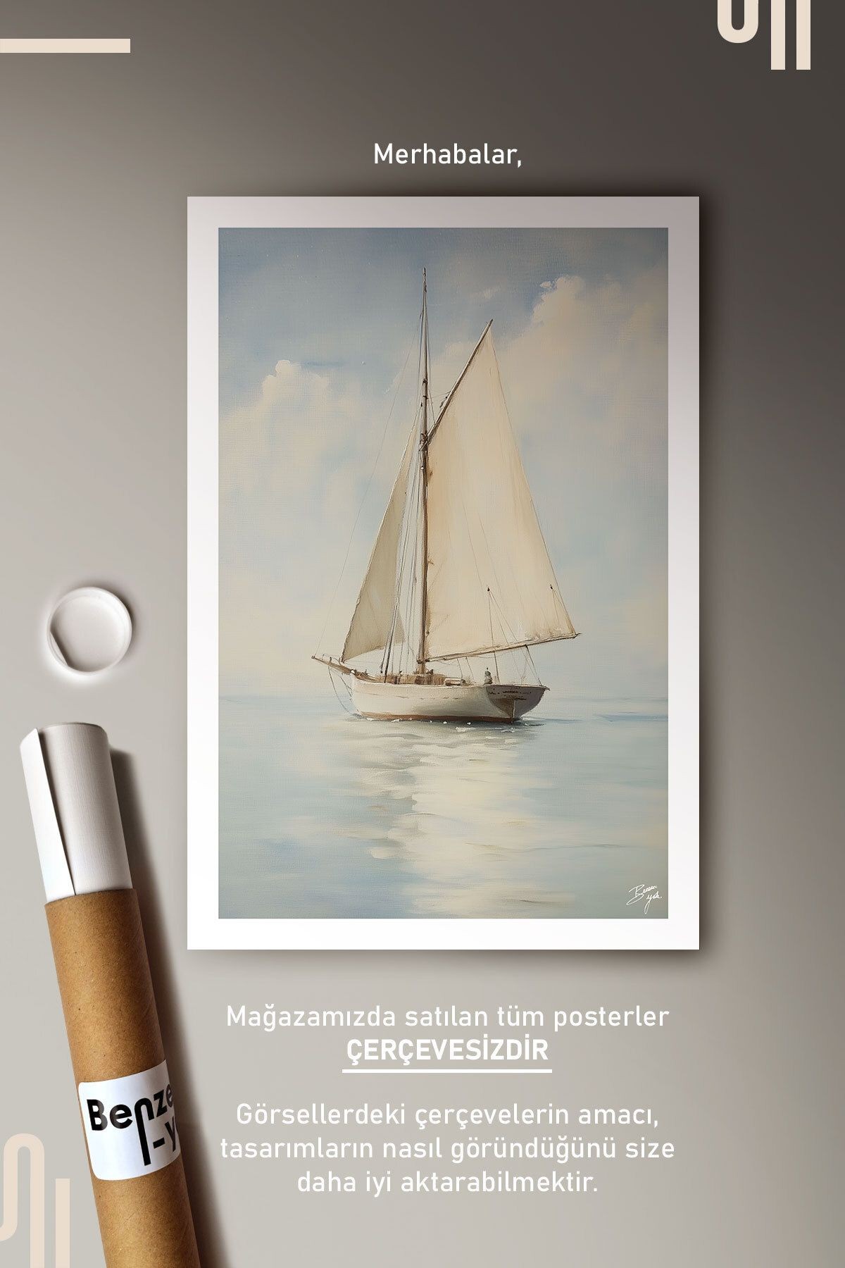 Sailboat Art Poster - Çerçevesiz