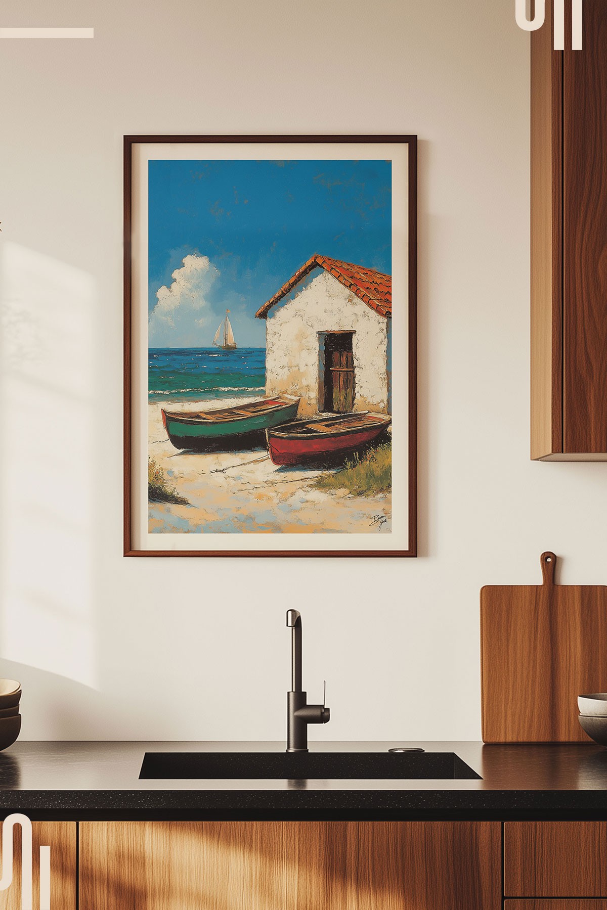 Days by the Sea Art Poster - Çerçevesiz