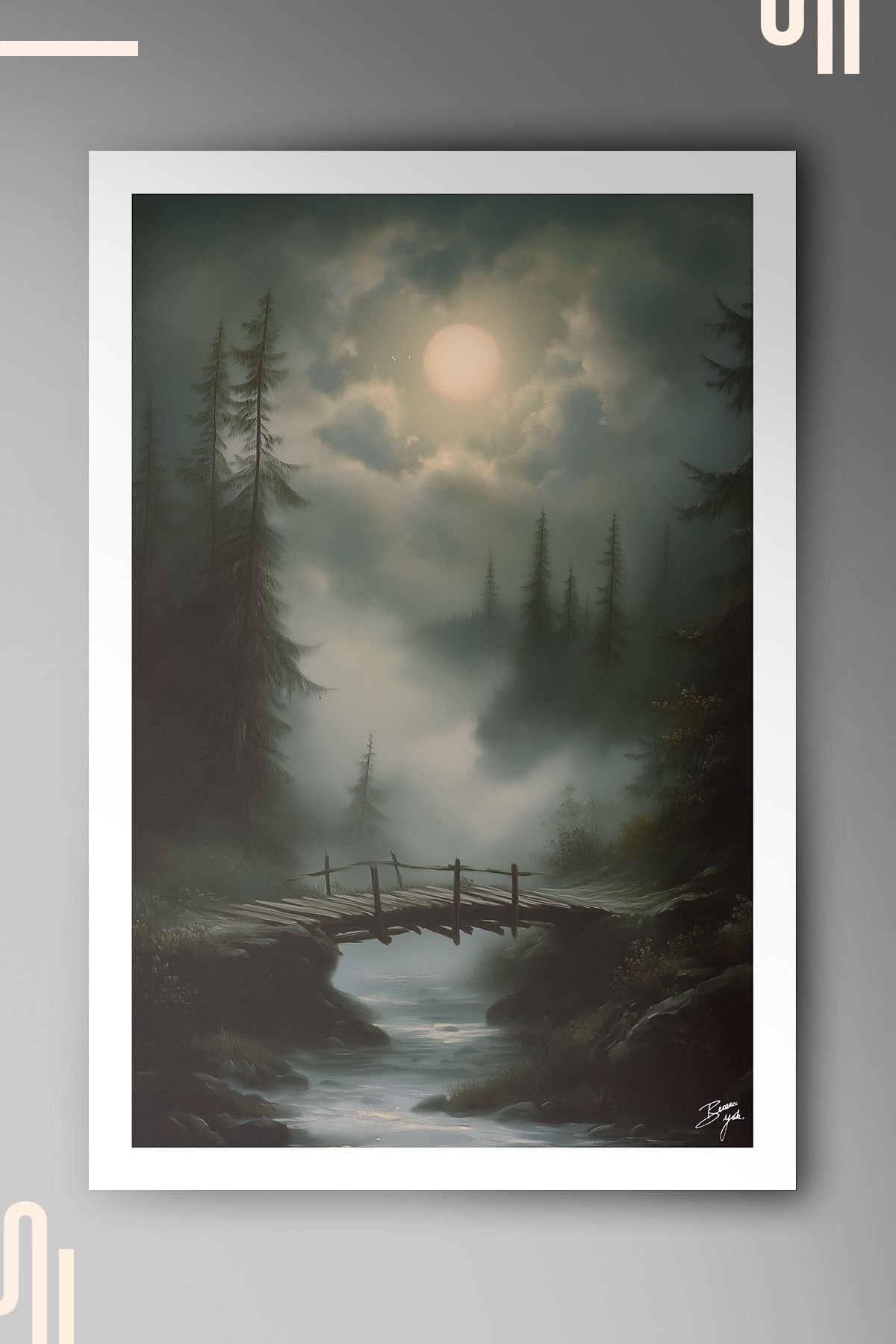 Mysterious Night Art Poster - Çerçevesiz