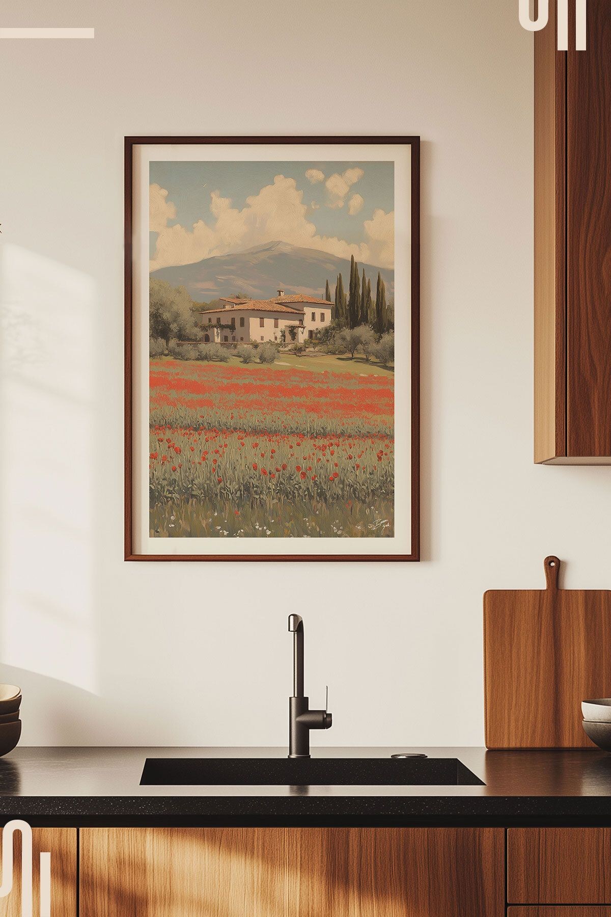 Tuscan Landscape Art Poster - Çerçevesiz