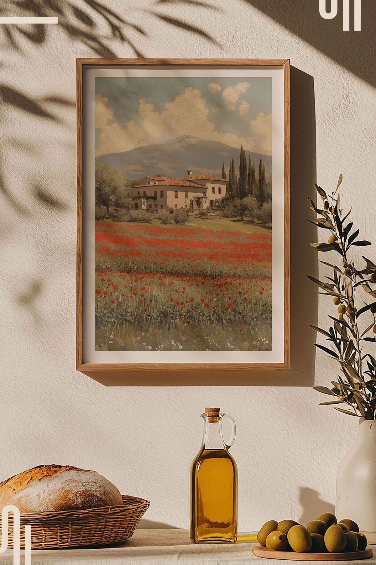 Tuscan Landscape Art Poster - Çerçevesiz