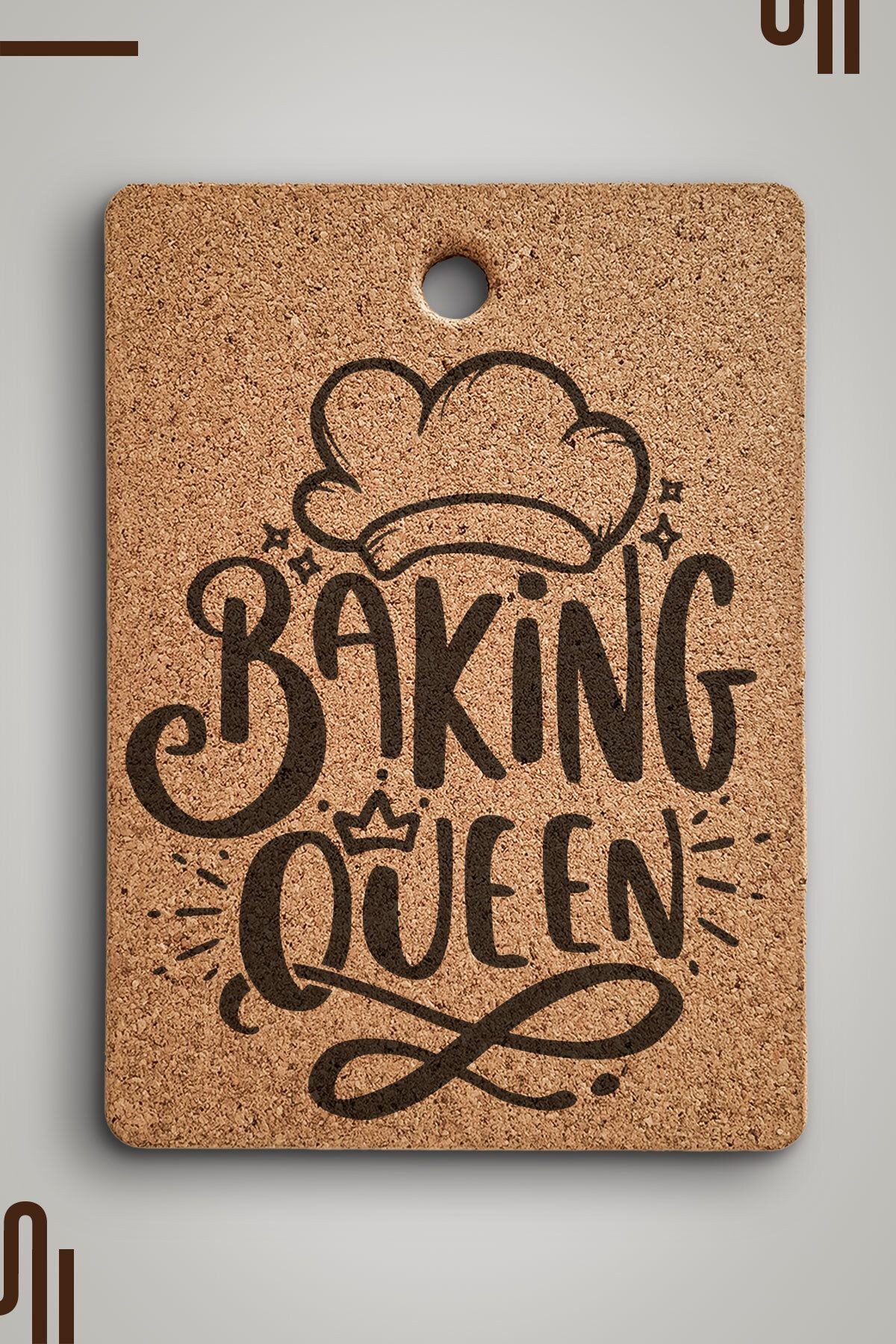 Baking Queen Tasarımlı Mantar Nihale, Tava ve Tencere Altlığı