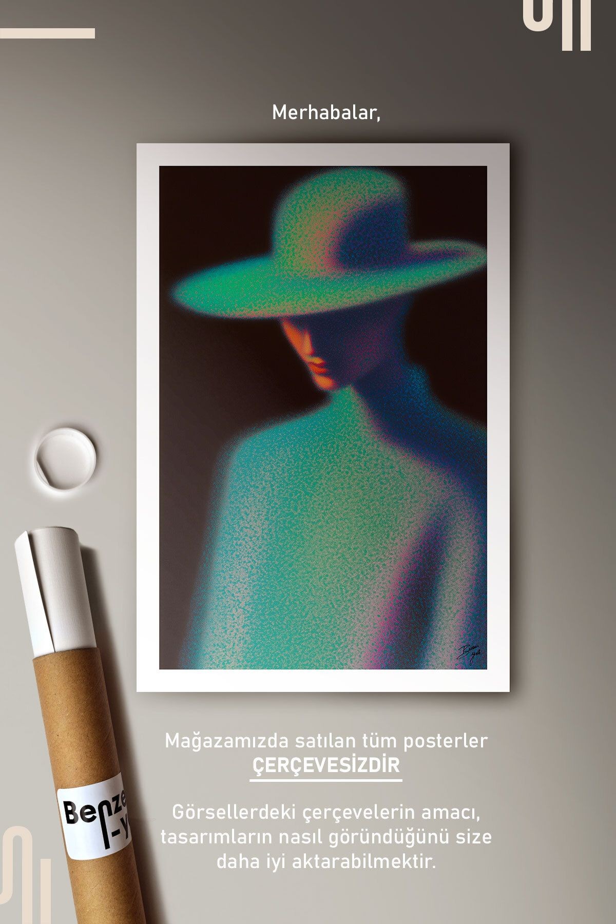 Woman in Hues Art Poster - Çerçevesiz