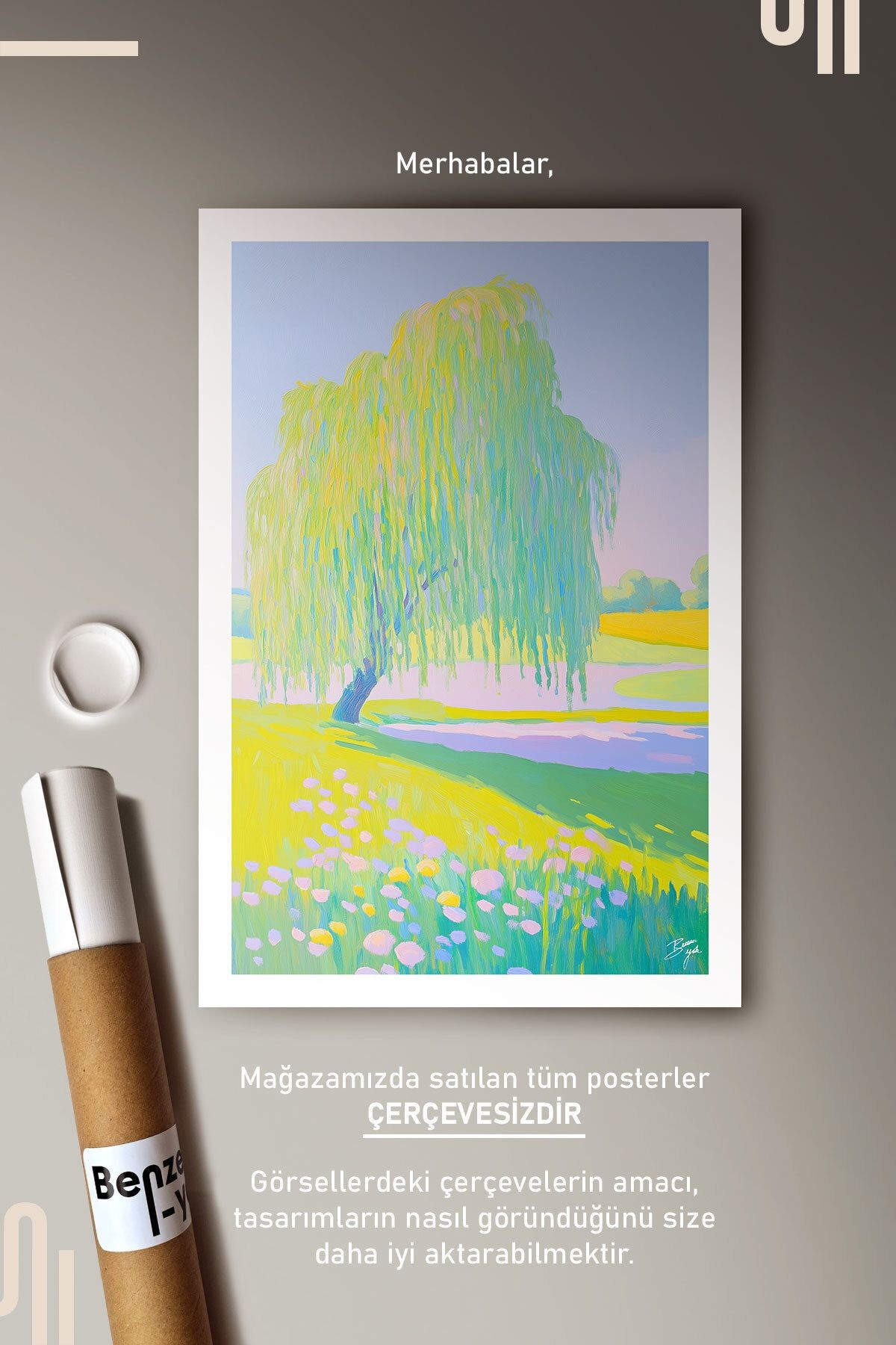 Peaceful Meadow Art Poster - Çerçevesiz