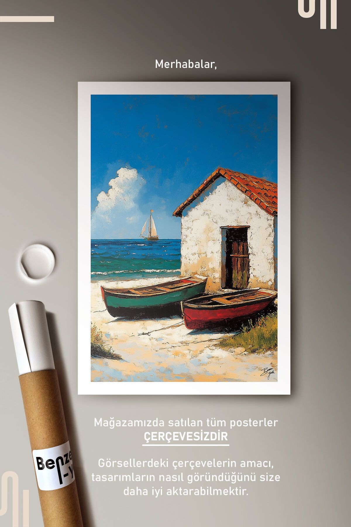 Days by the Sea Art Poster - Çerçevesiz