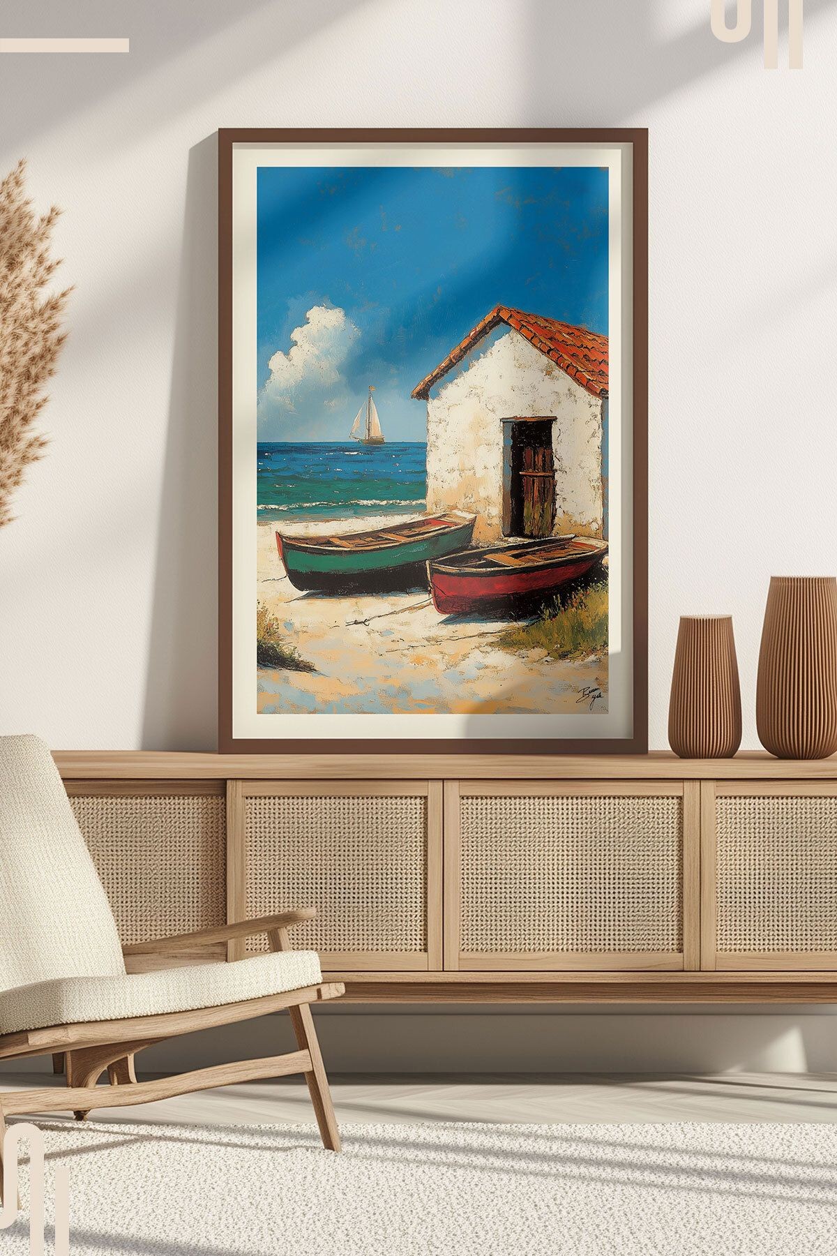 Days by the Sea Art Poster - Çerçevesiz