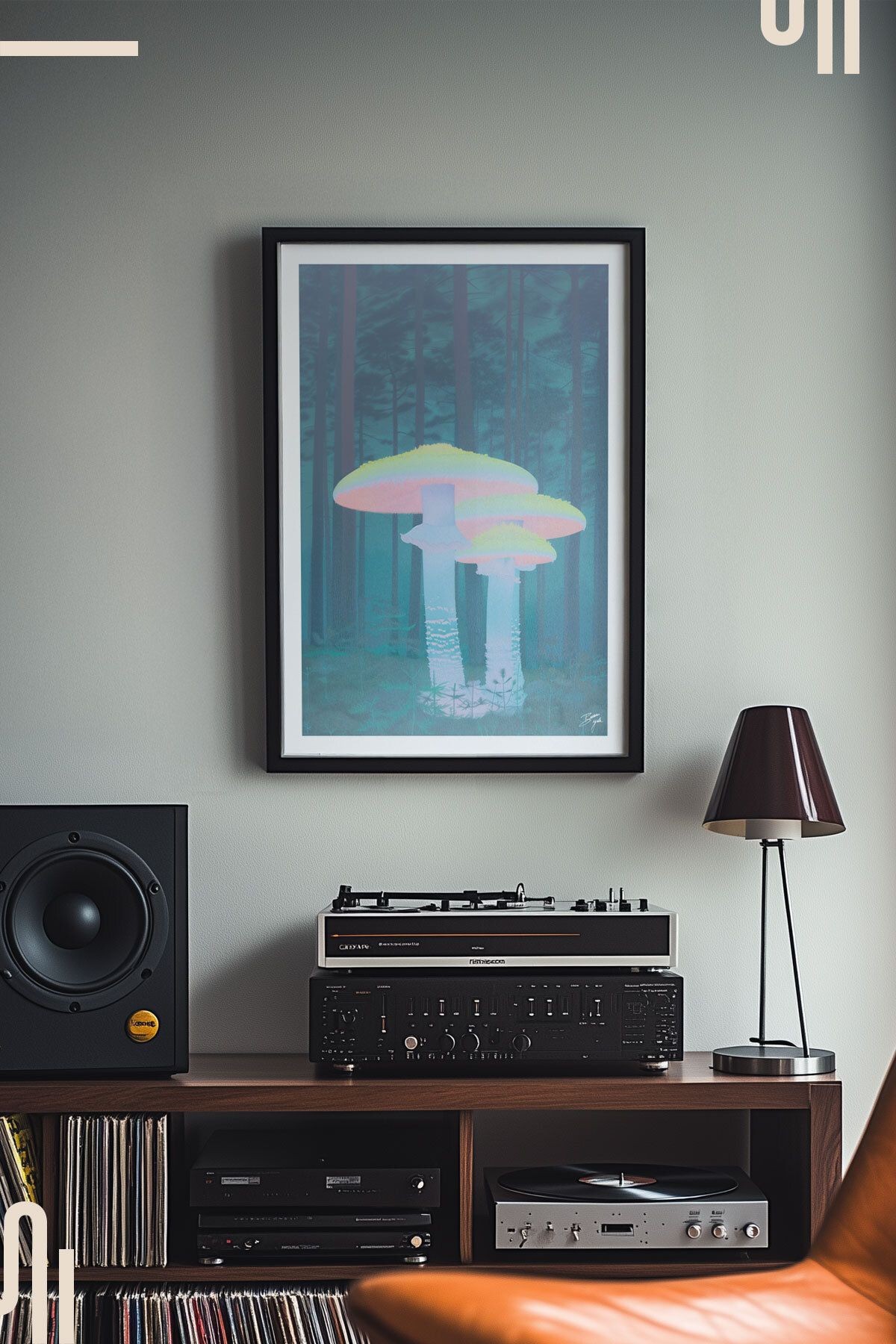 Magic Mushrooms Art Poster - Çerçevesiz