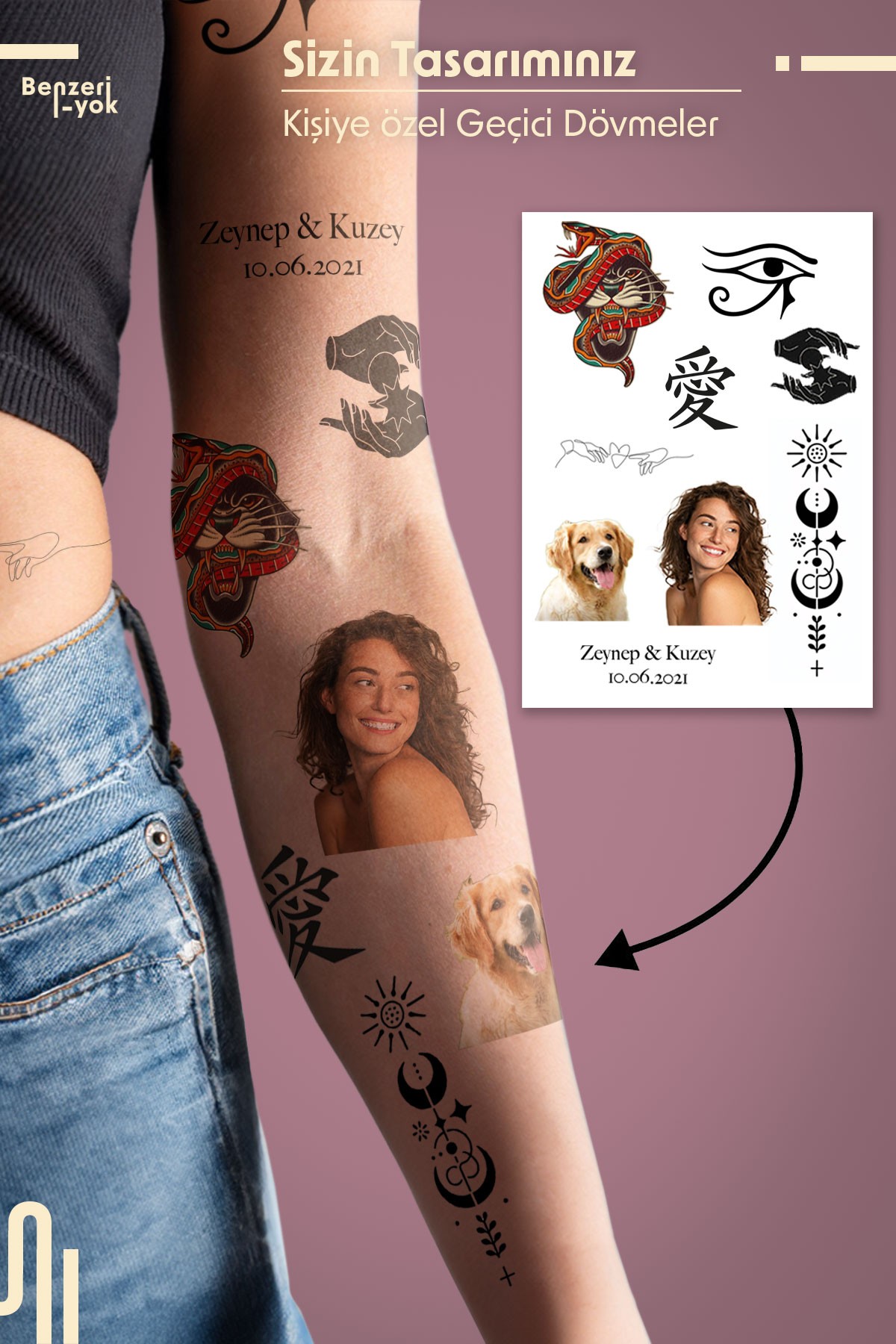 Kişiye Özel Geçici Dövme Tattoo