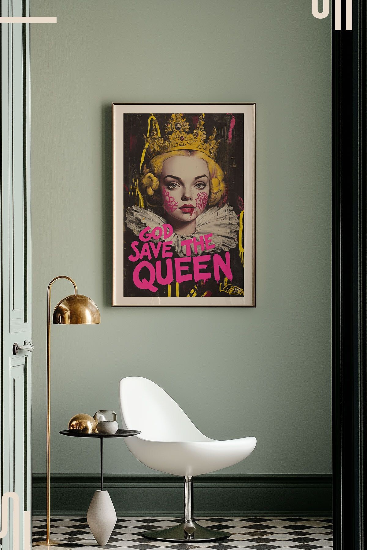 God Save The Queen Art Poster - Çerçevesiz