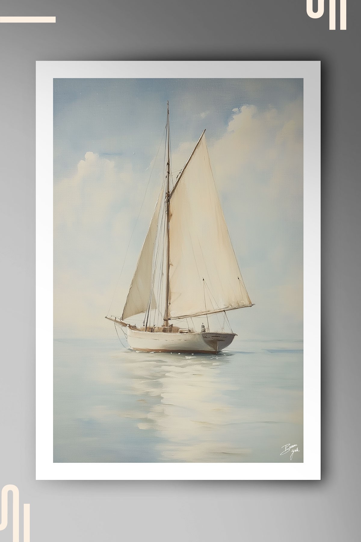 Sailboat Art Poster - Çerçevesiz