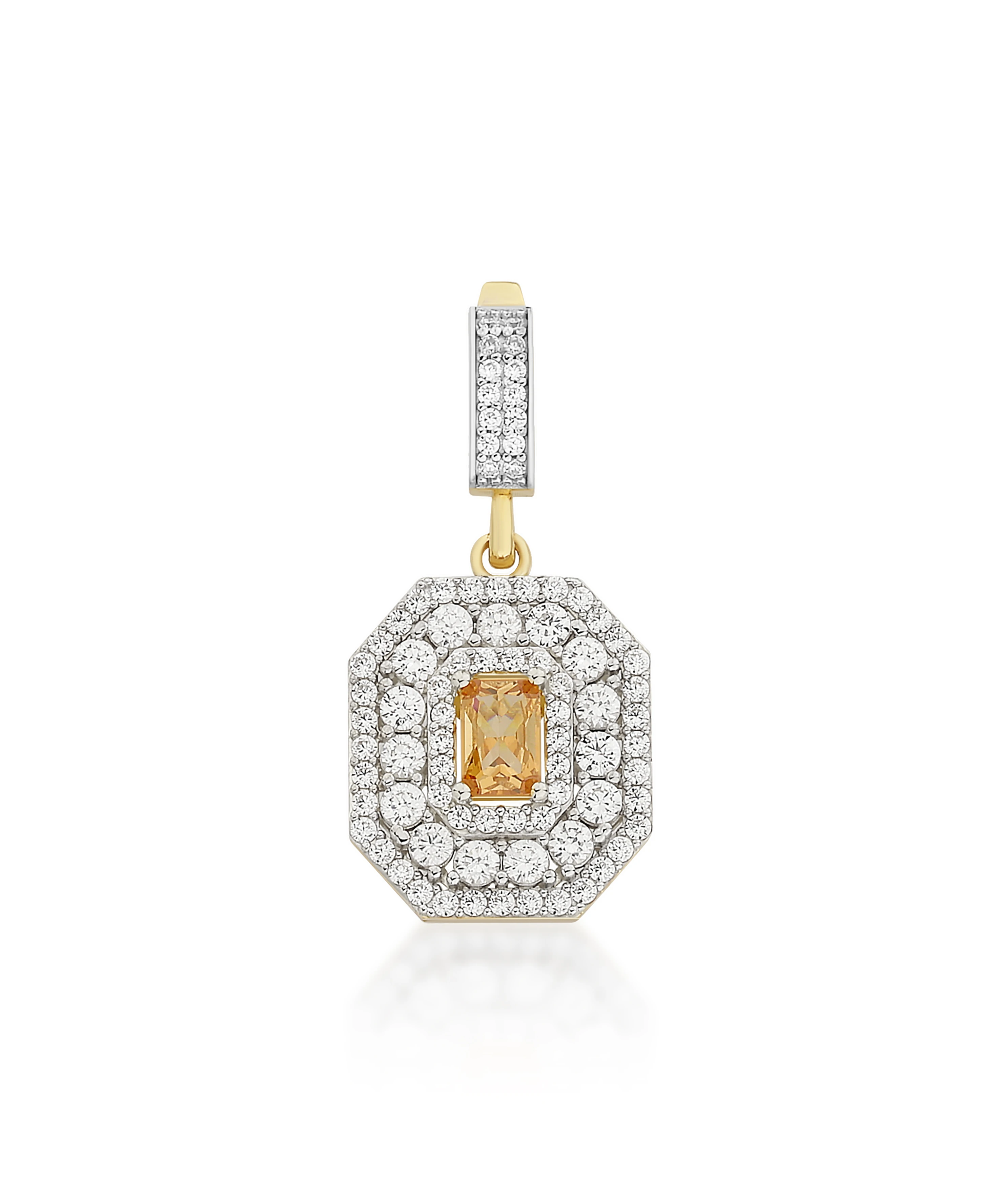 Altın Turuncu Taşlı Kolye Ucu