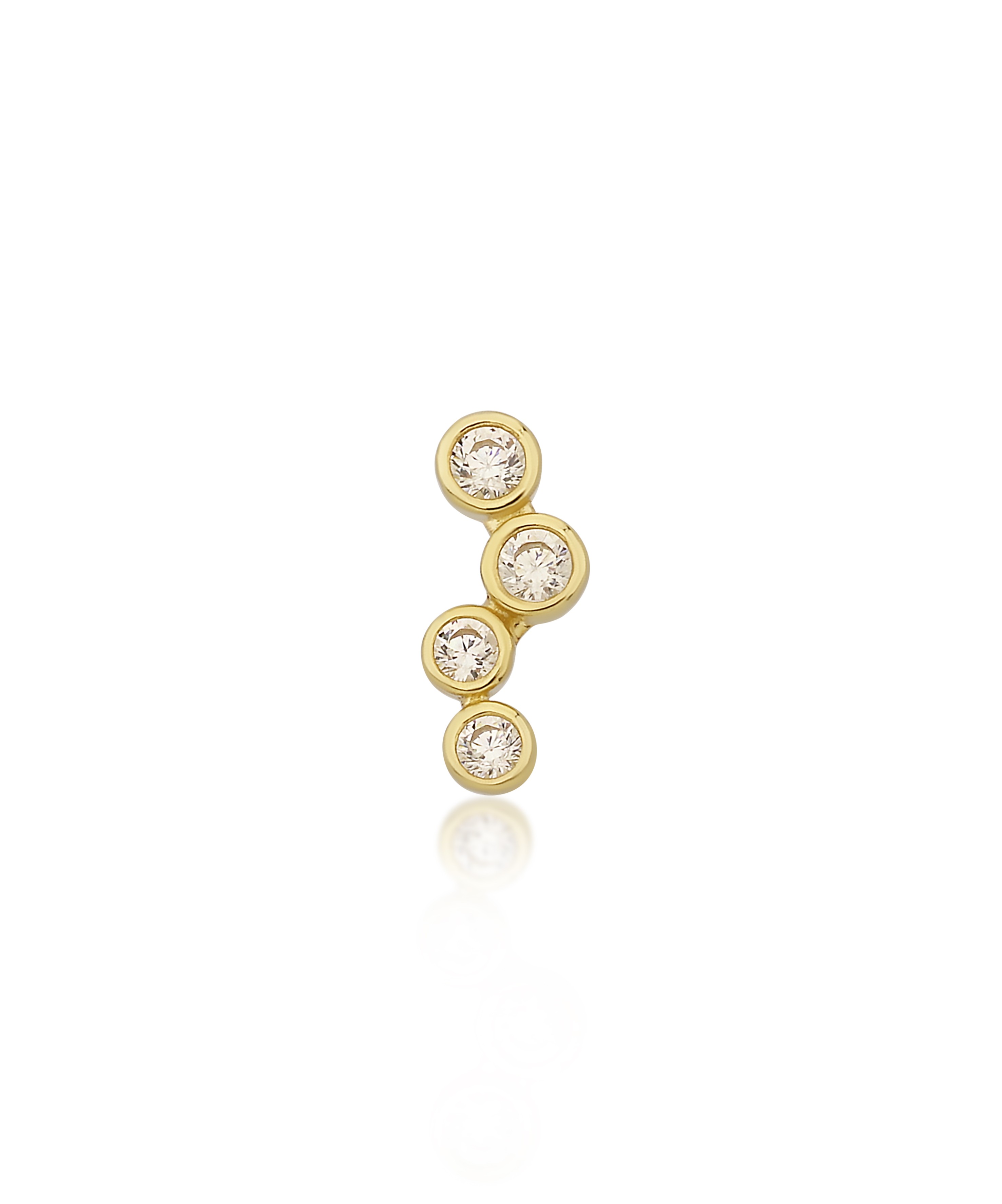 Altın Tragus Taşlı Piercing