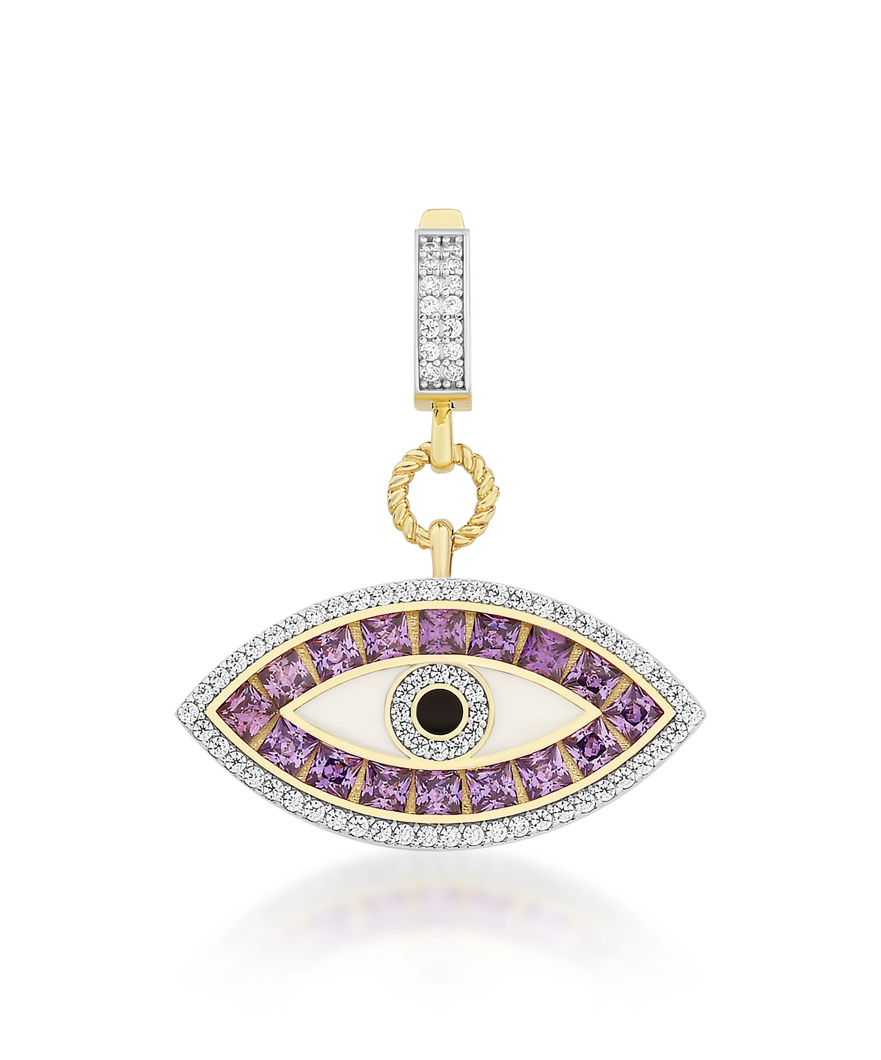 Altın Mor Taşlı Göz Kolye Ucu