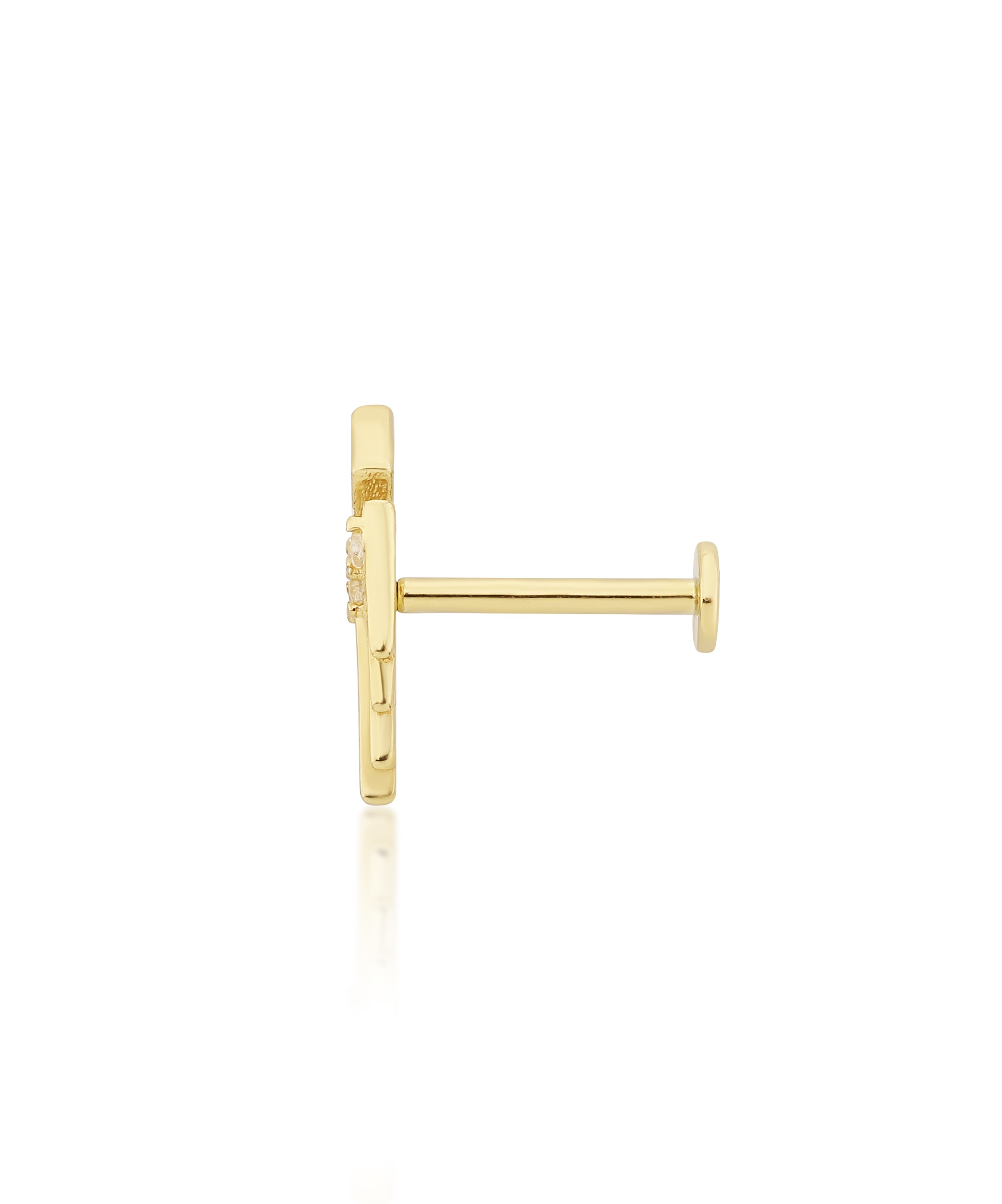 Altın Tragus Taşlı Piercing