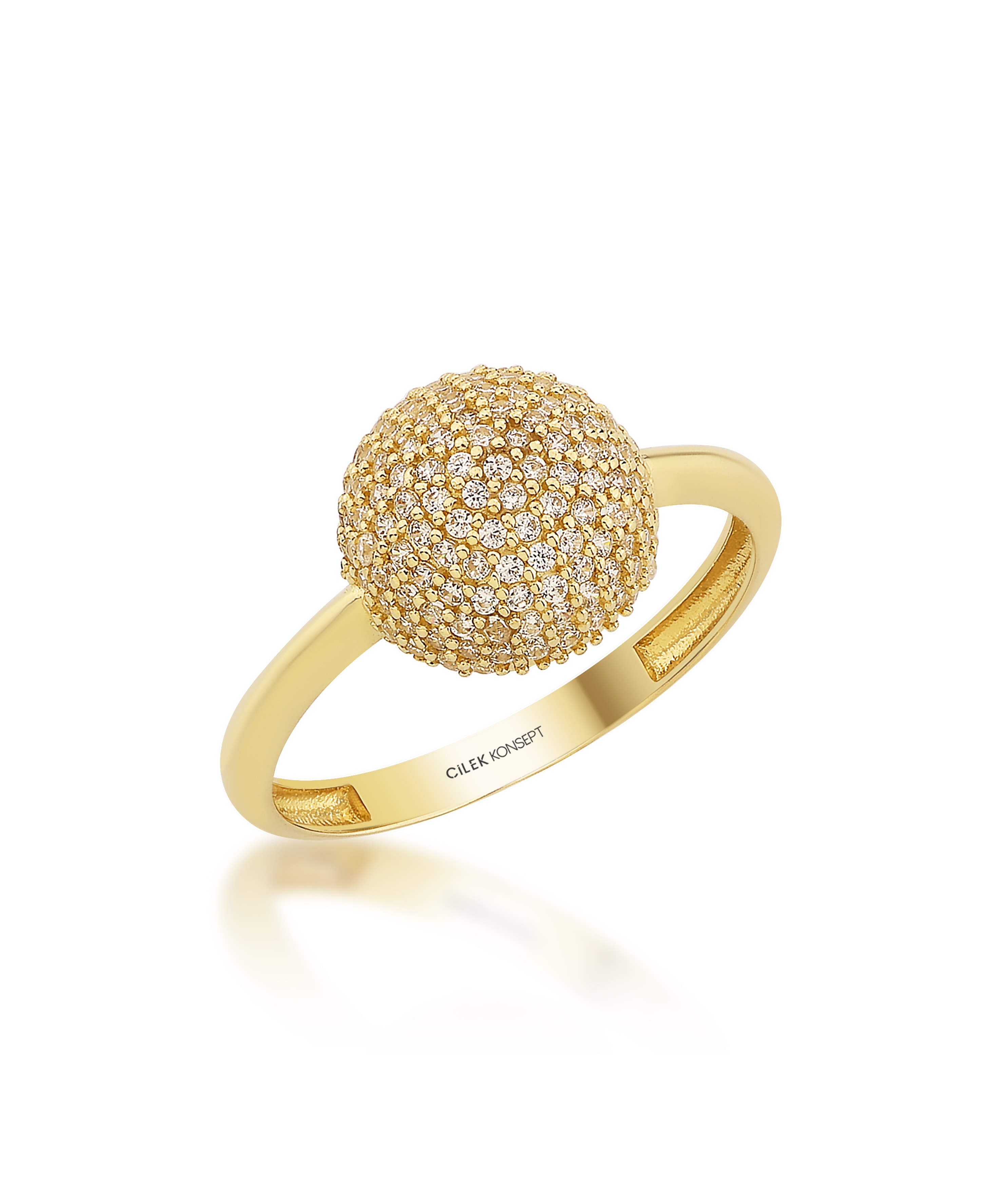 Altın Taşlı Küre Yüzük