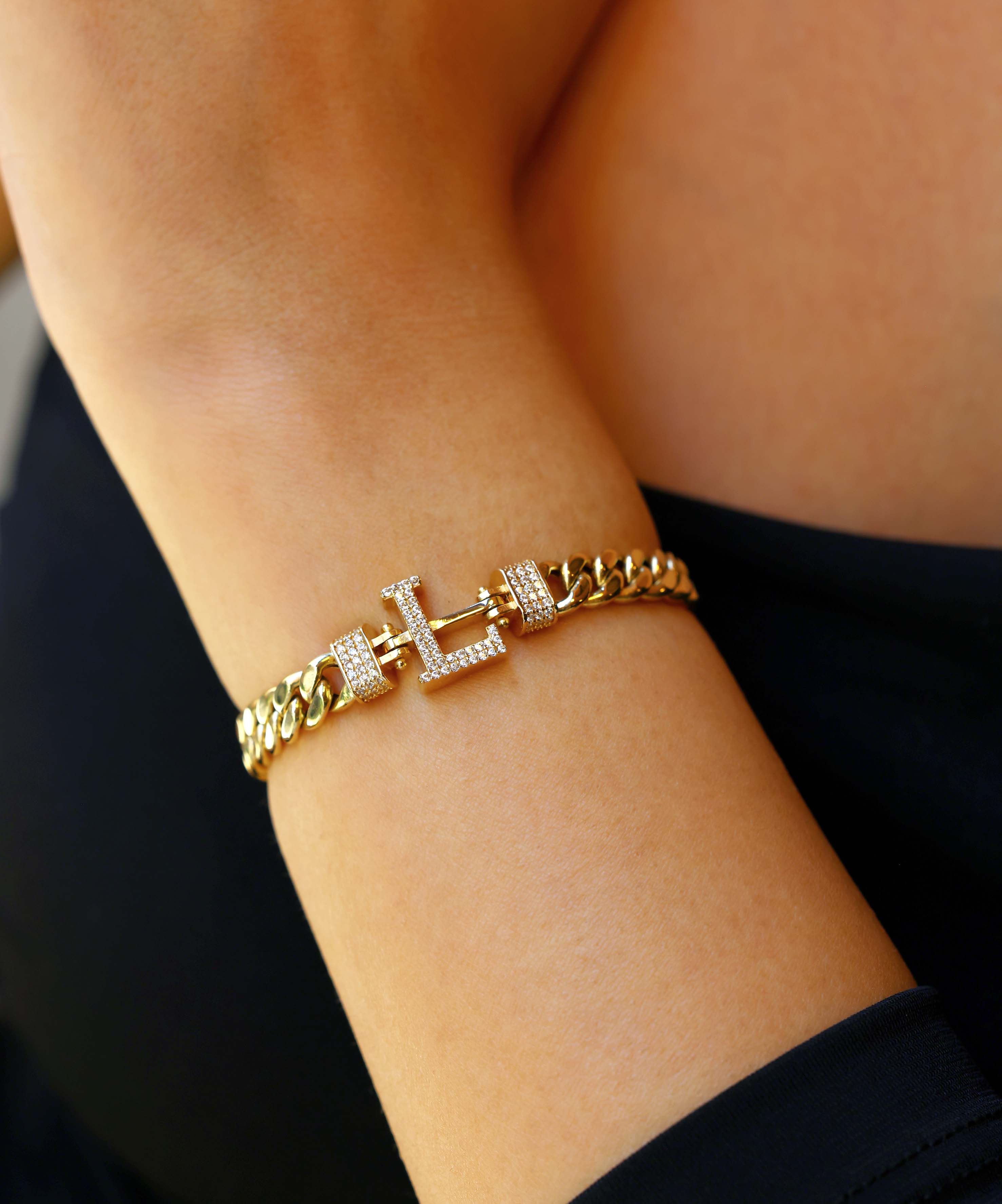 Altın L Harf Bileklik