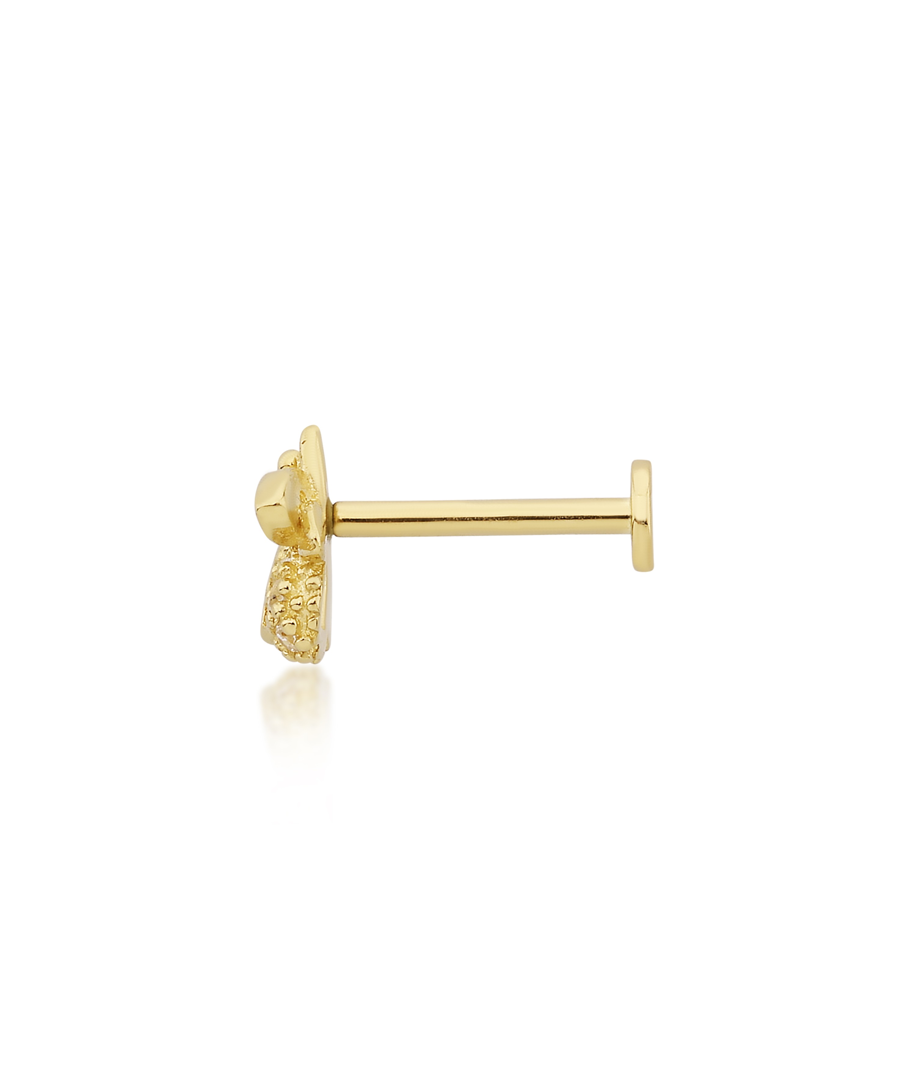 Altın Tragus Taşlı Arı Piercing