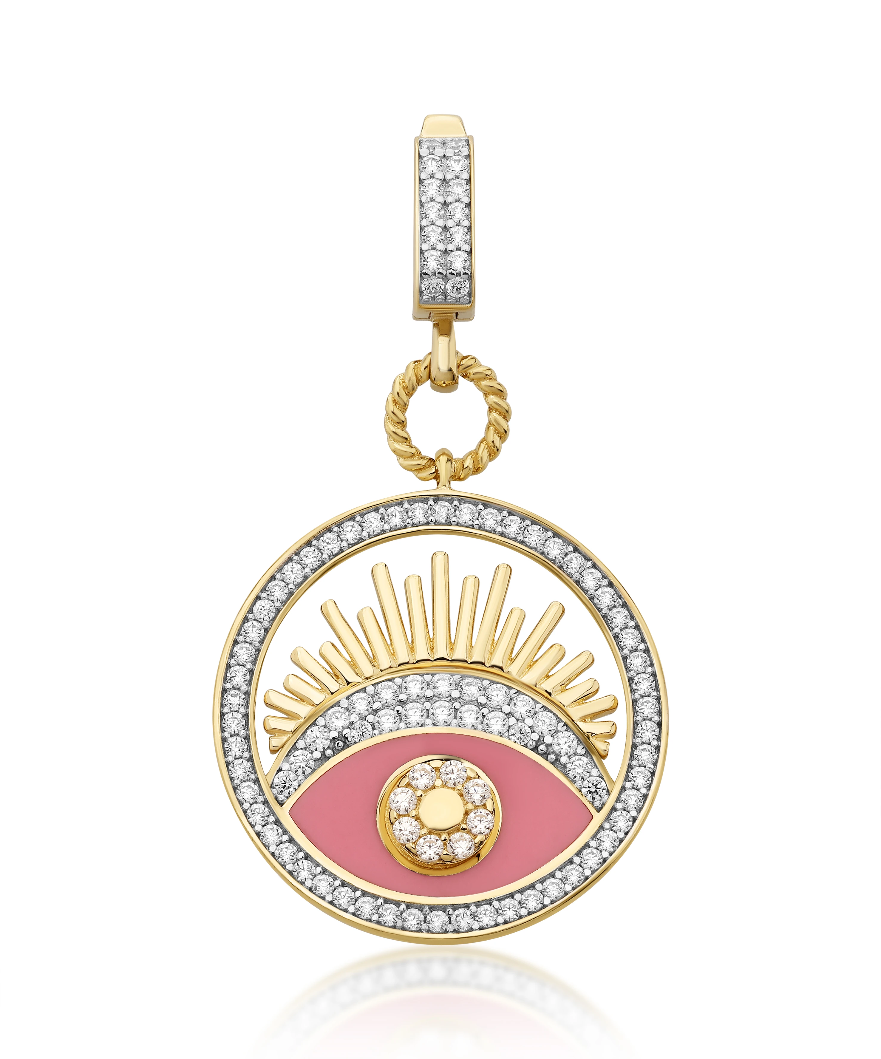 Altın Pembe Göz Kolye Ucu