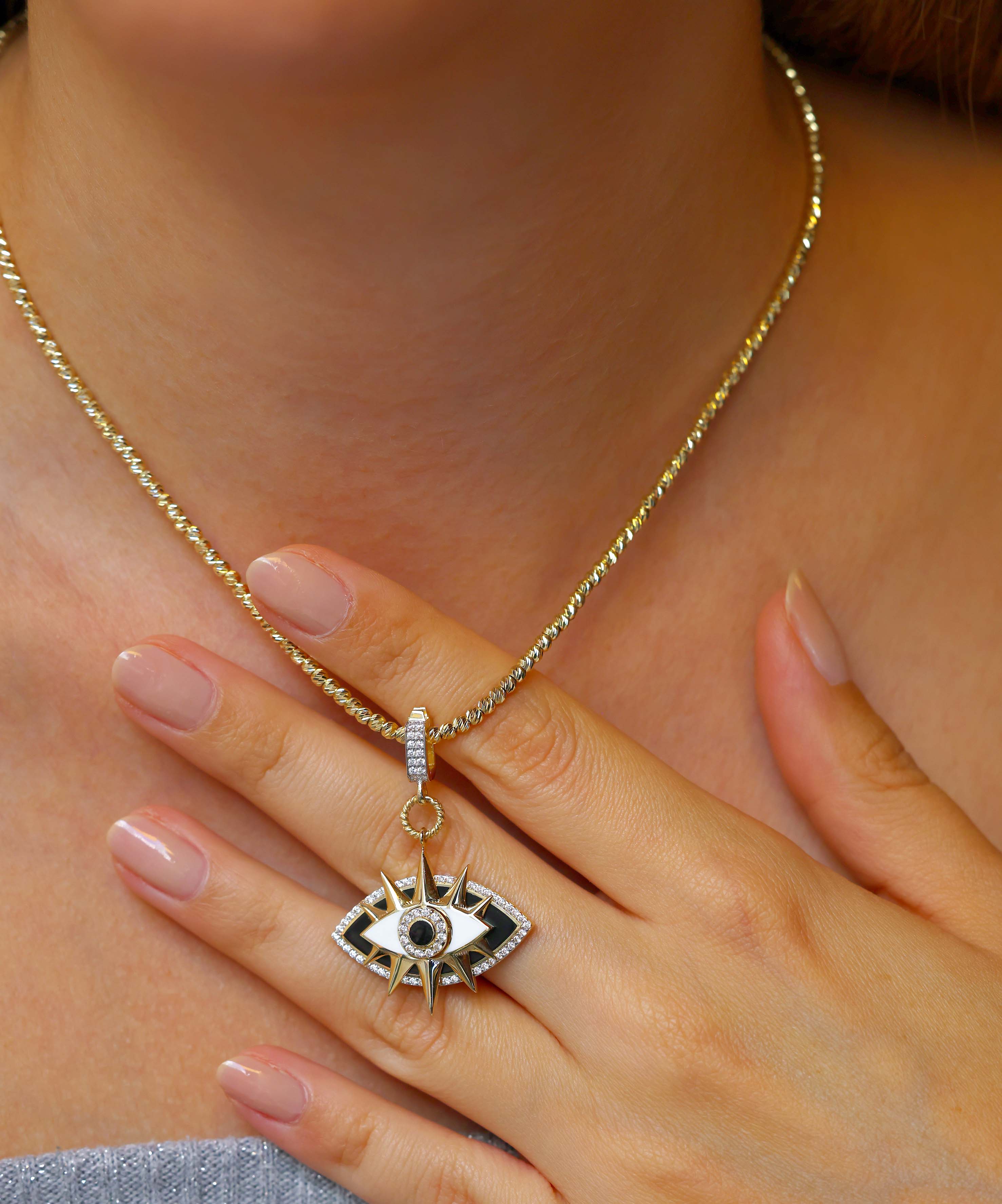 Altın Siyah Göz Kolye Ucu