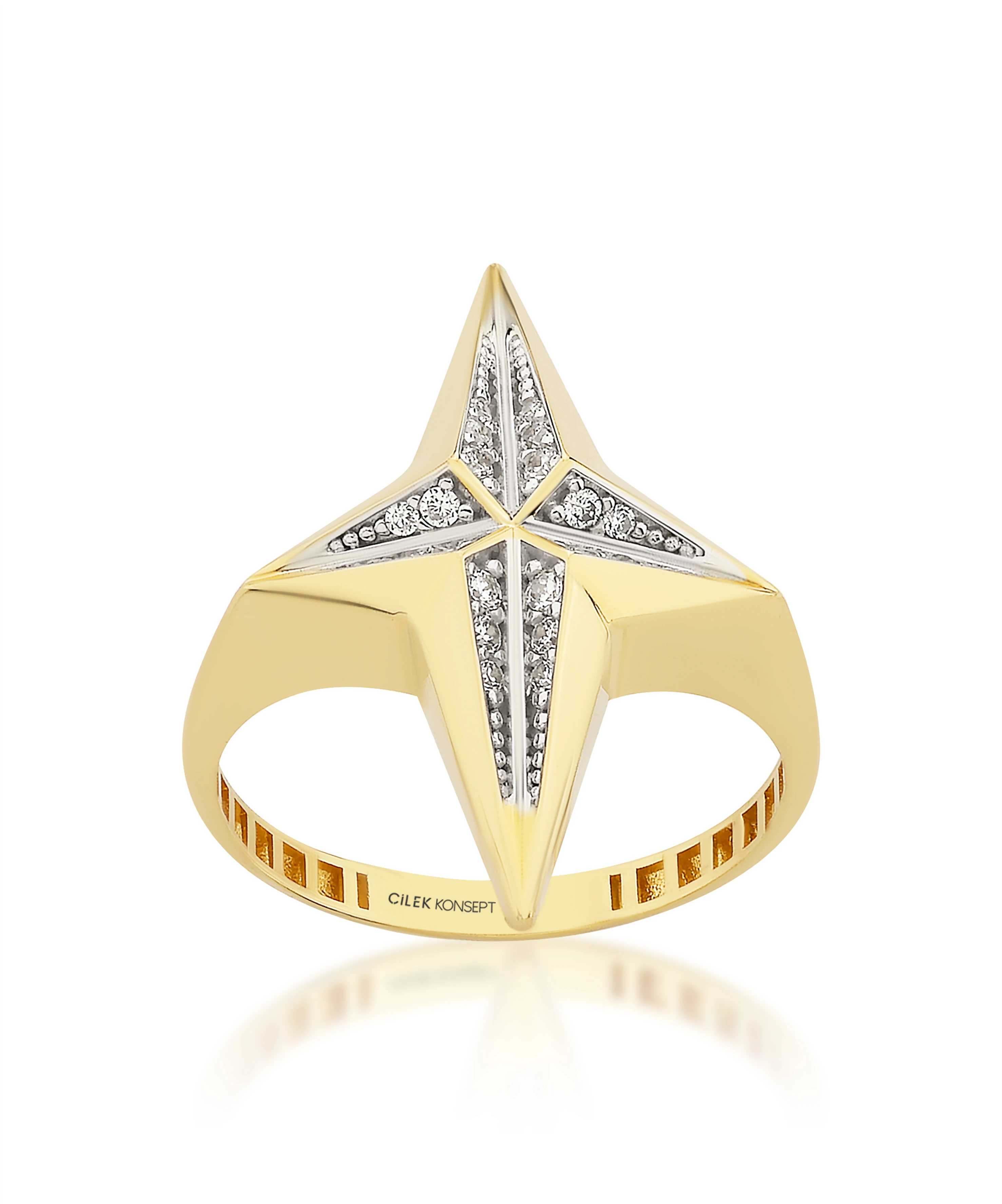 Altın Taşlı Kuzey Yıldızı Yüzük