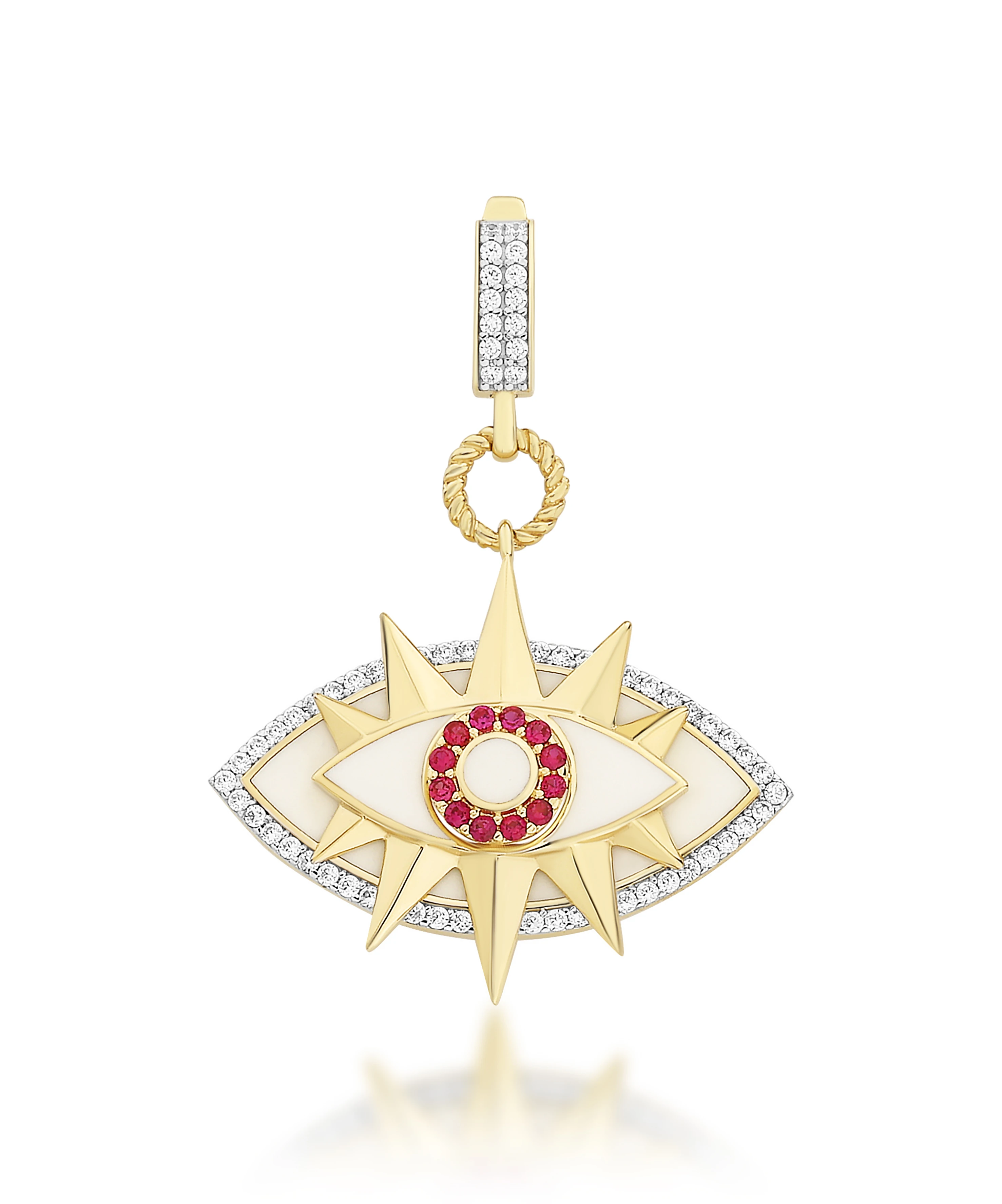 Altın Beyaz Göz Kolye Ucu