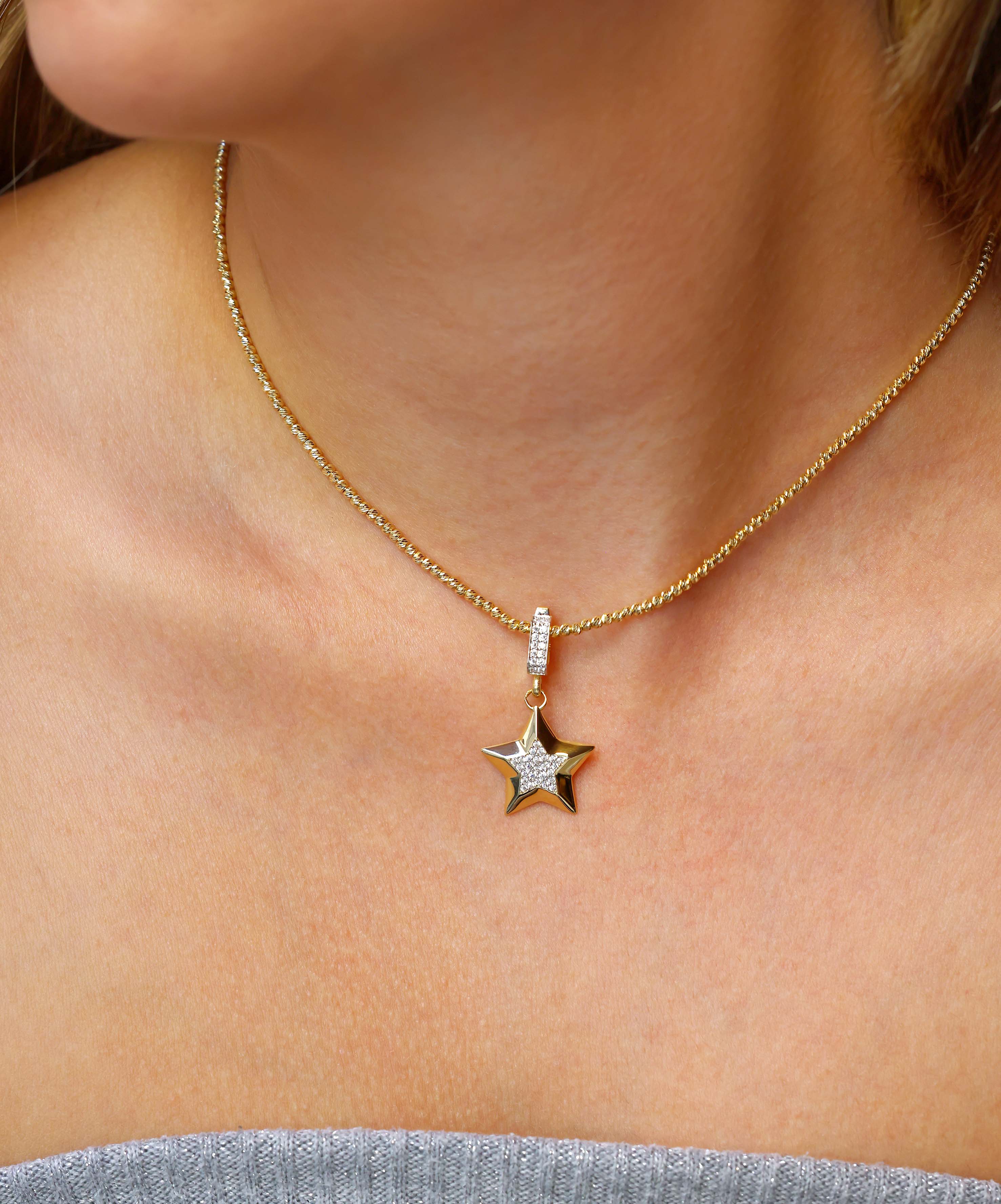 Altın Taşlı Yıldız Kolye Ucu