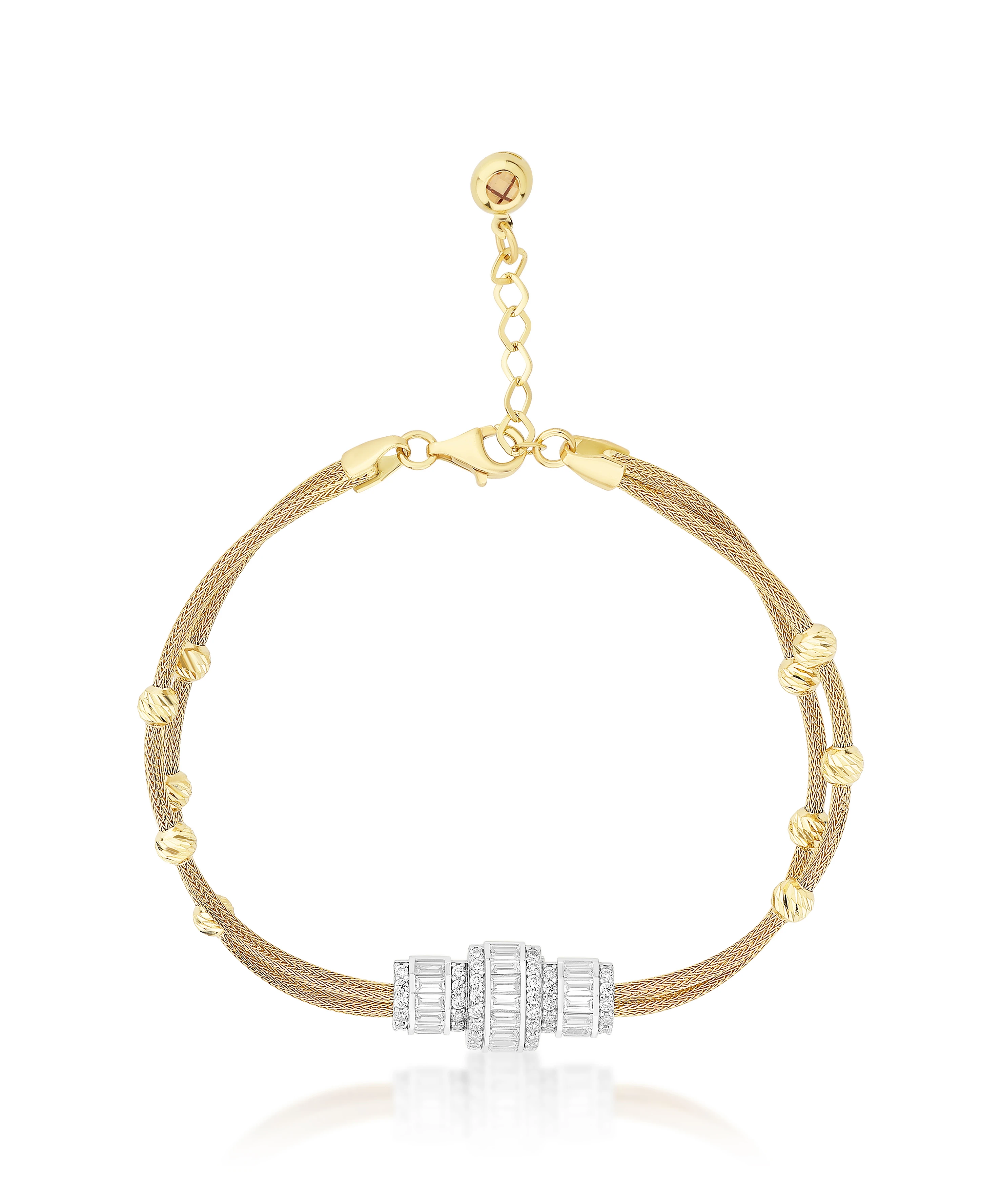 Altın Dorikalı Baget Taşlı Bileklik