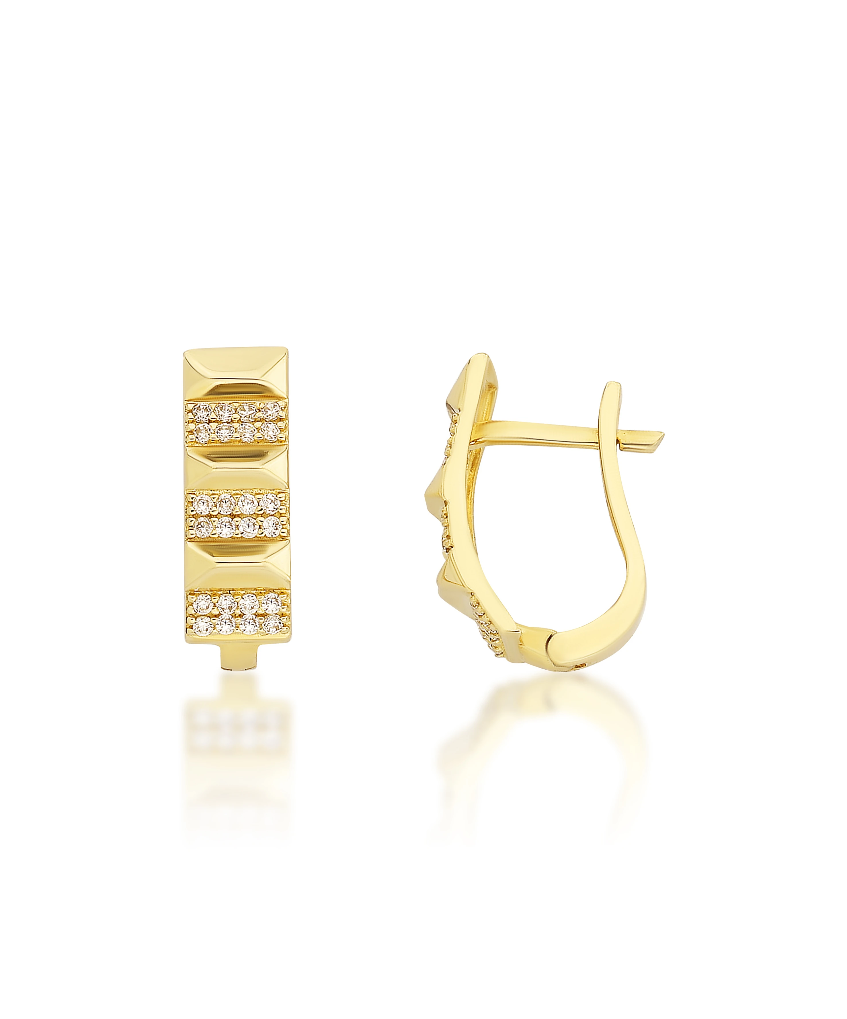 Altın Taşlı Küpe