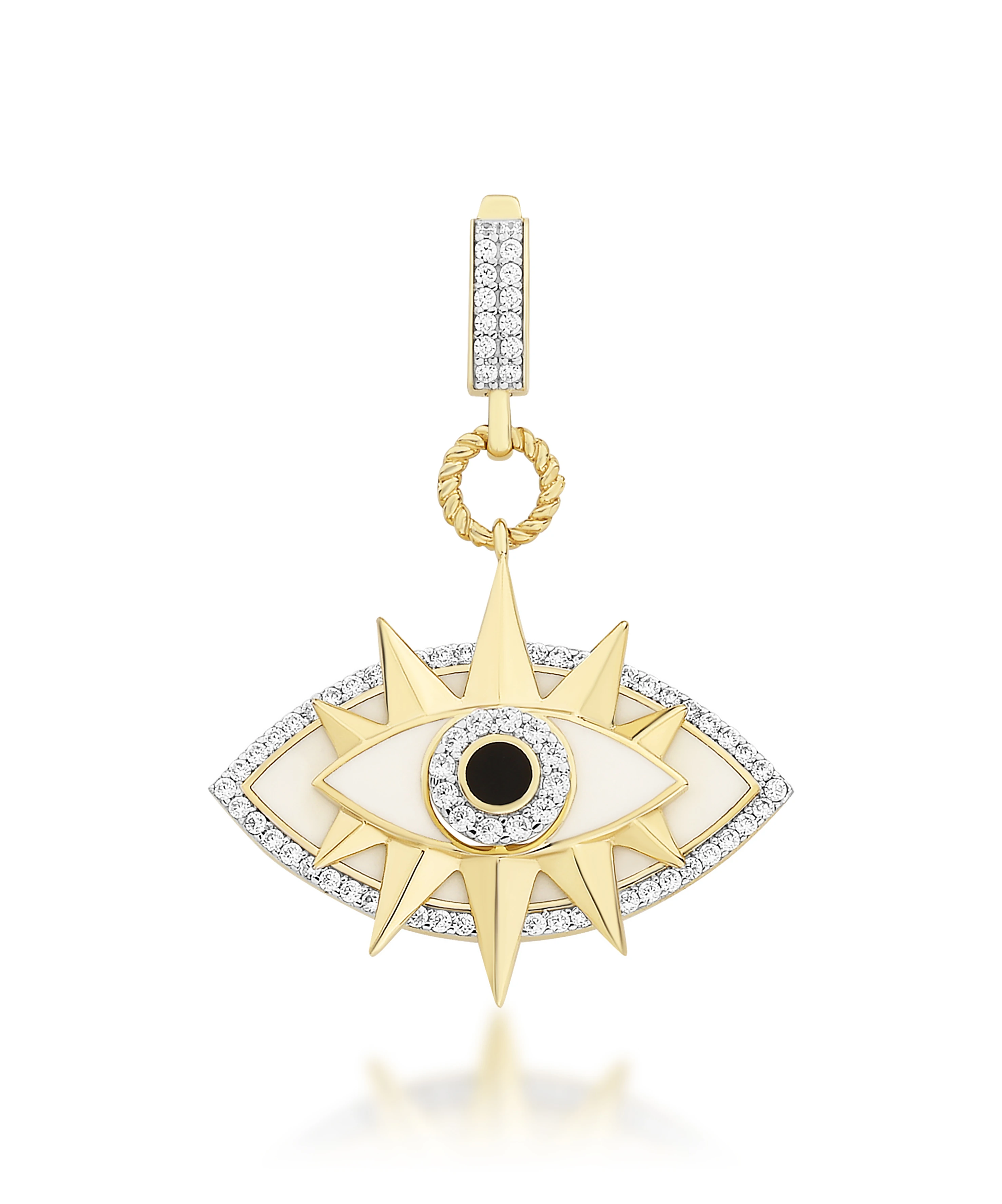 Altın Beyaz Göz Kolye Ucu