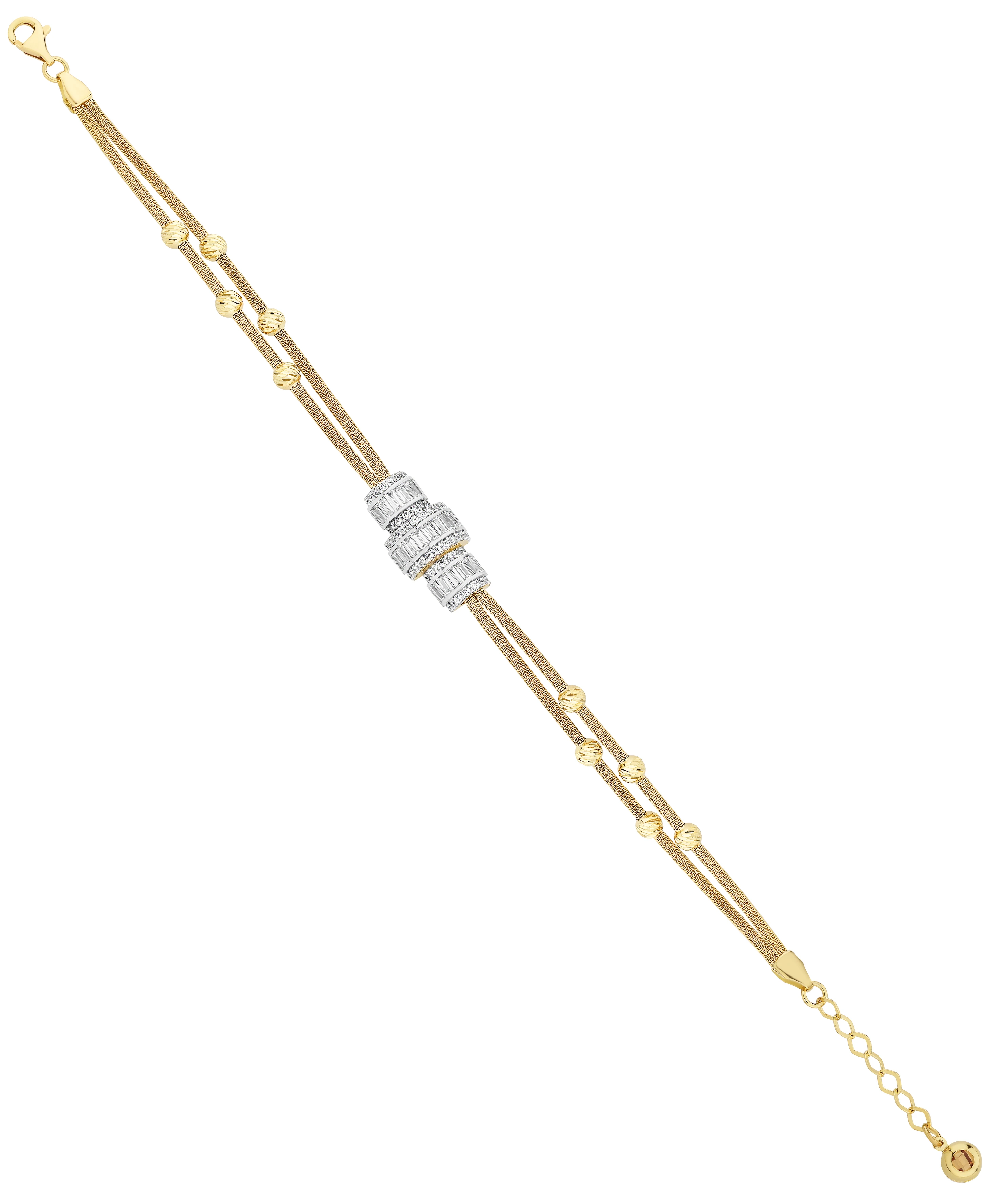 Altın Dorikalı Baget Taşlı Bileklik