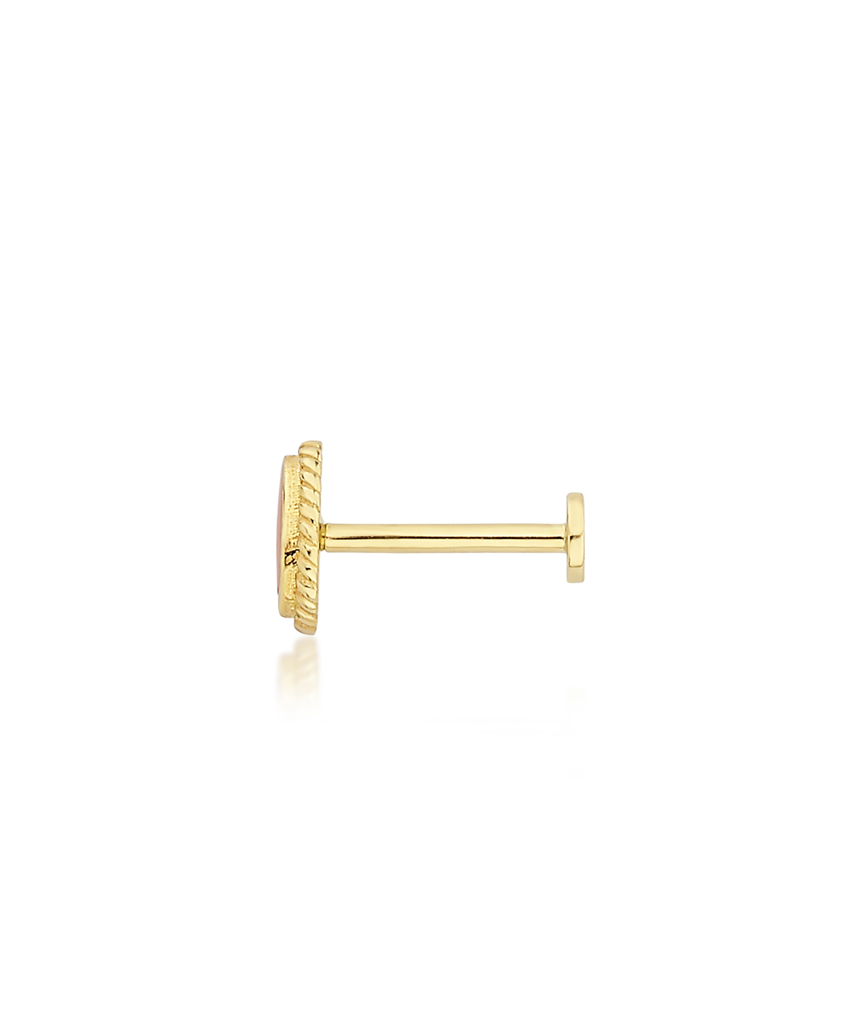 Altın Tragus Kırmızı Mine Piercing